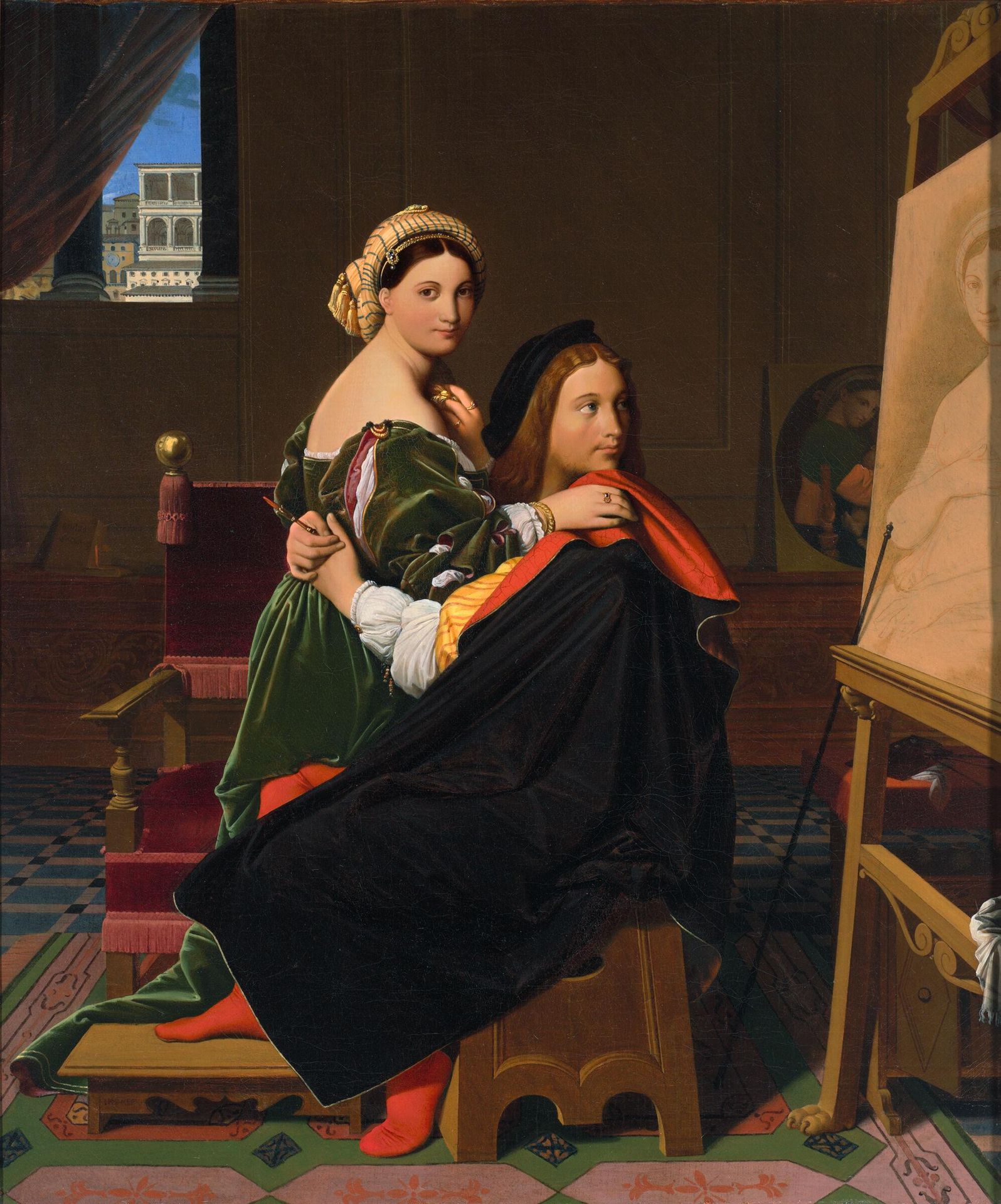 Raphael and the Fornarina by Jean Auguste Dominique Ingres