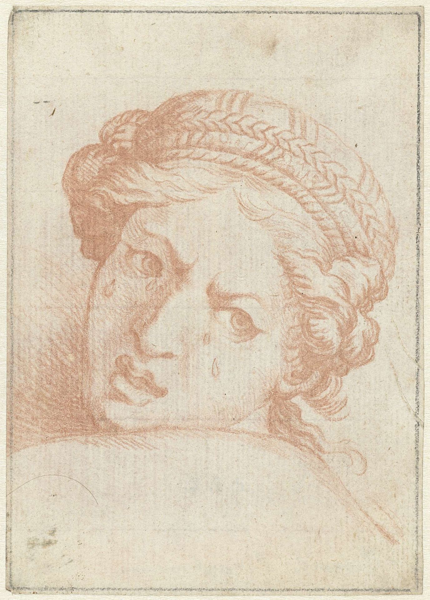 Hoofd van een huilende vrouw by Bernard Picart