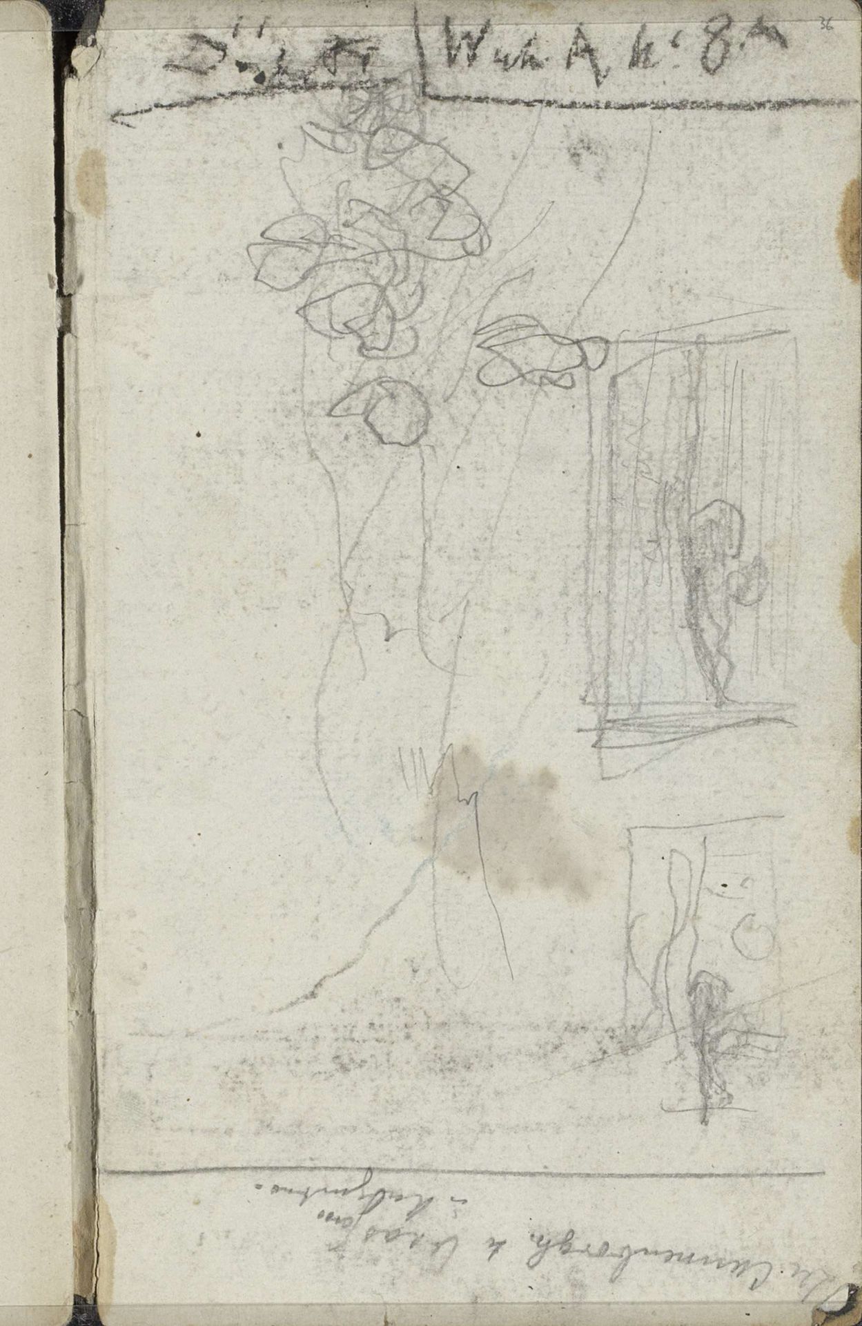 Studieblad, onder andere met landschappen by George Hendrik Breitner