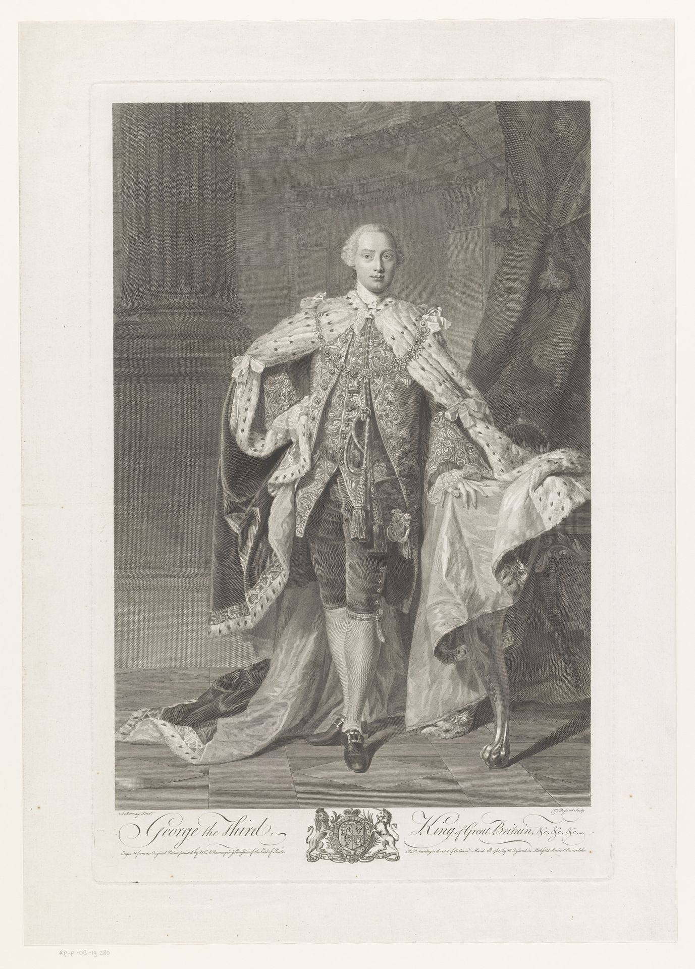 Portret van George III van het Verenigd Koninkrijk by William Wynne Ryland