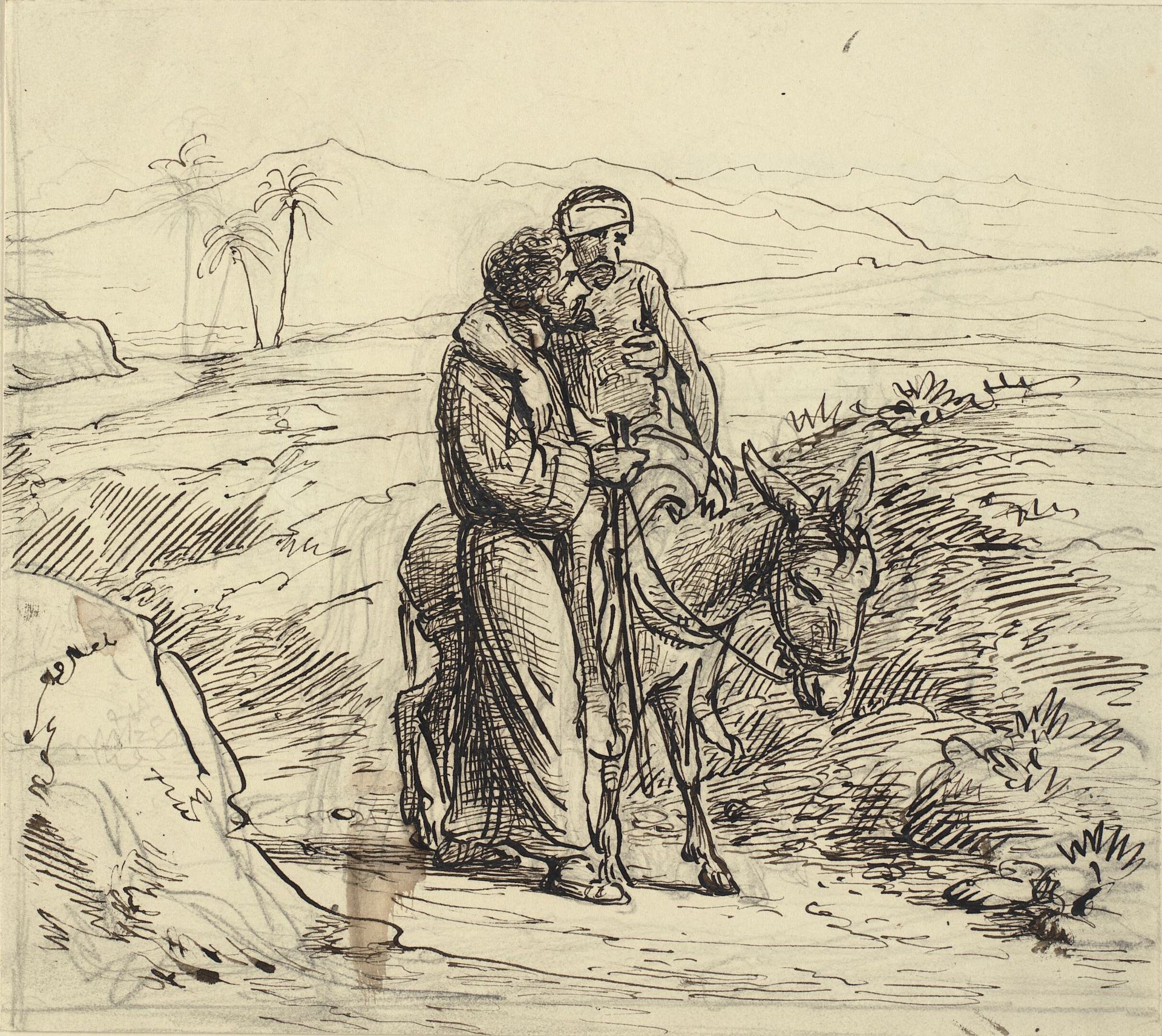 Den barmhjertige samaritan ledsager den sårede by Wilhelm Marstrand