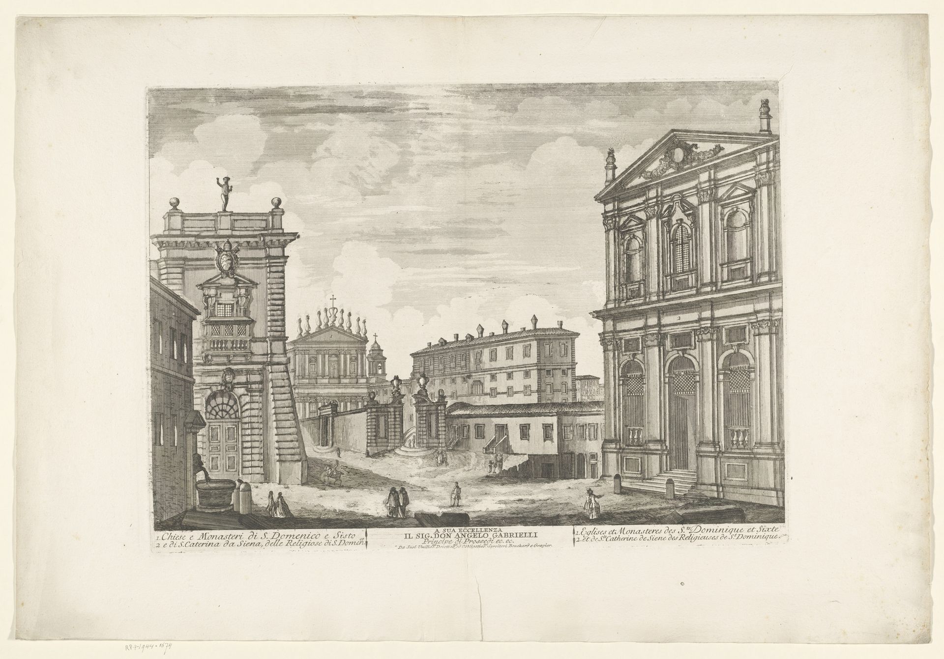 Gezicht op de Santi Domenico e Sisto en de Santa Caterina a Magnanapoli, te Rome by Anonymous
