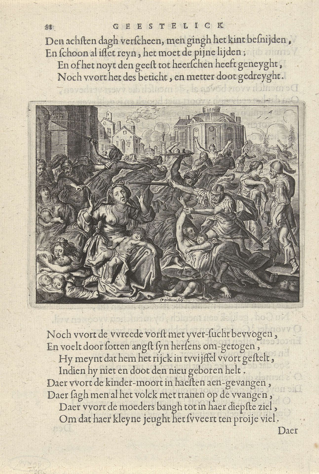 Kindermoord te Betlehem by Crispijn van den Queborn