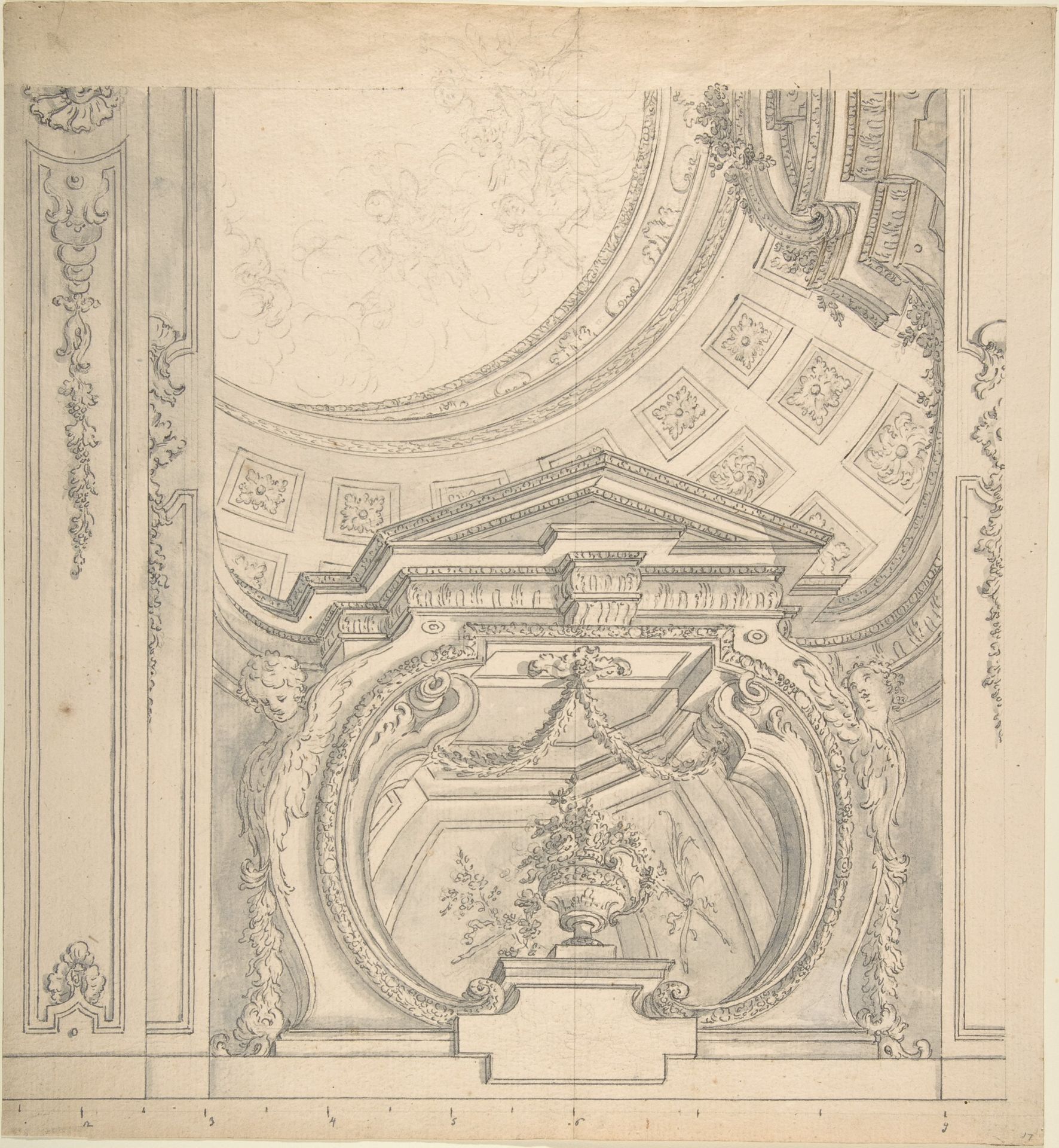 Design for a Ceiling With an Elaborate Cove by Anonymous