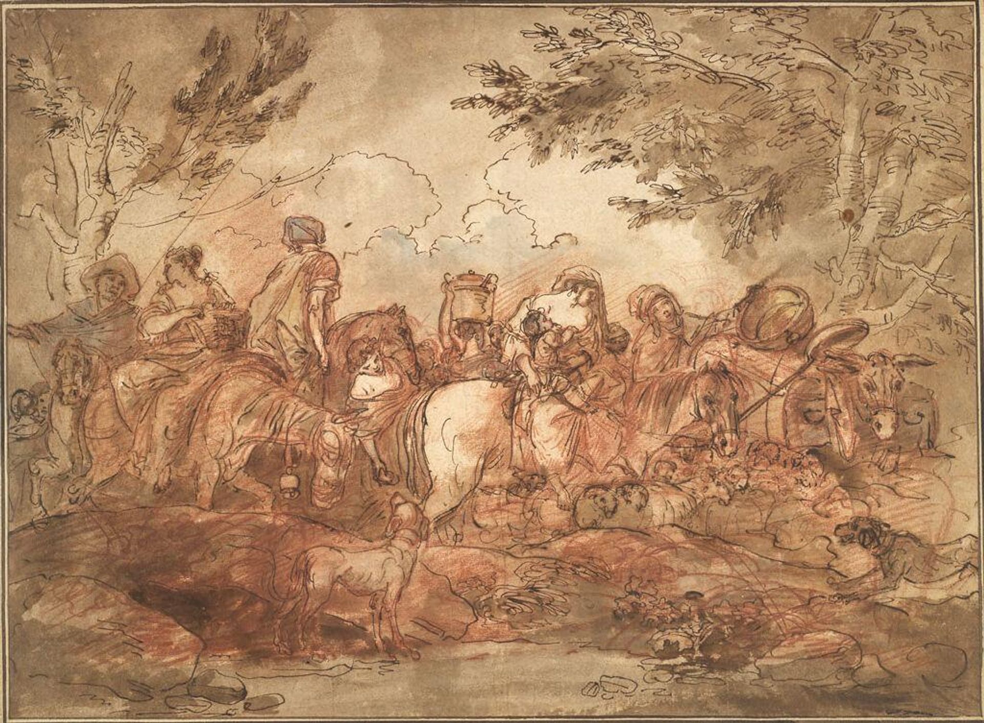 Caravan of Shepherds by Hubert Robert
