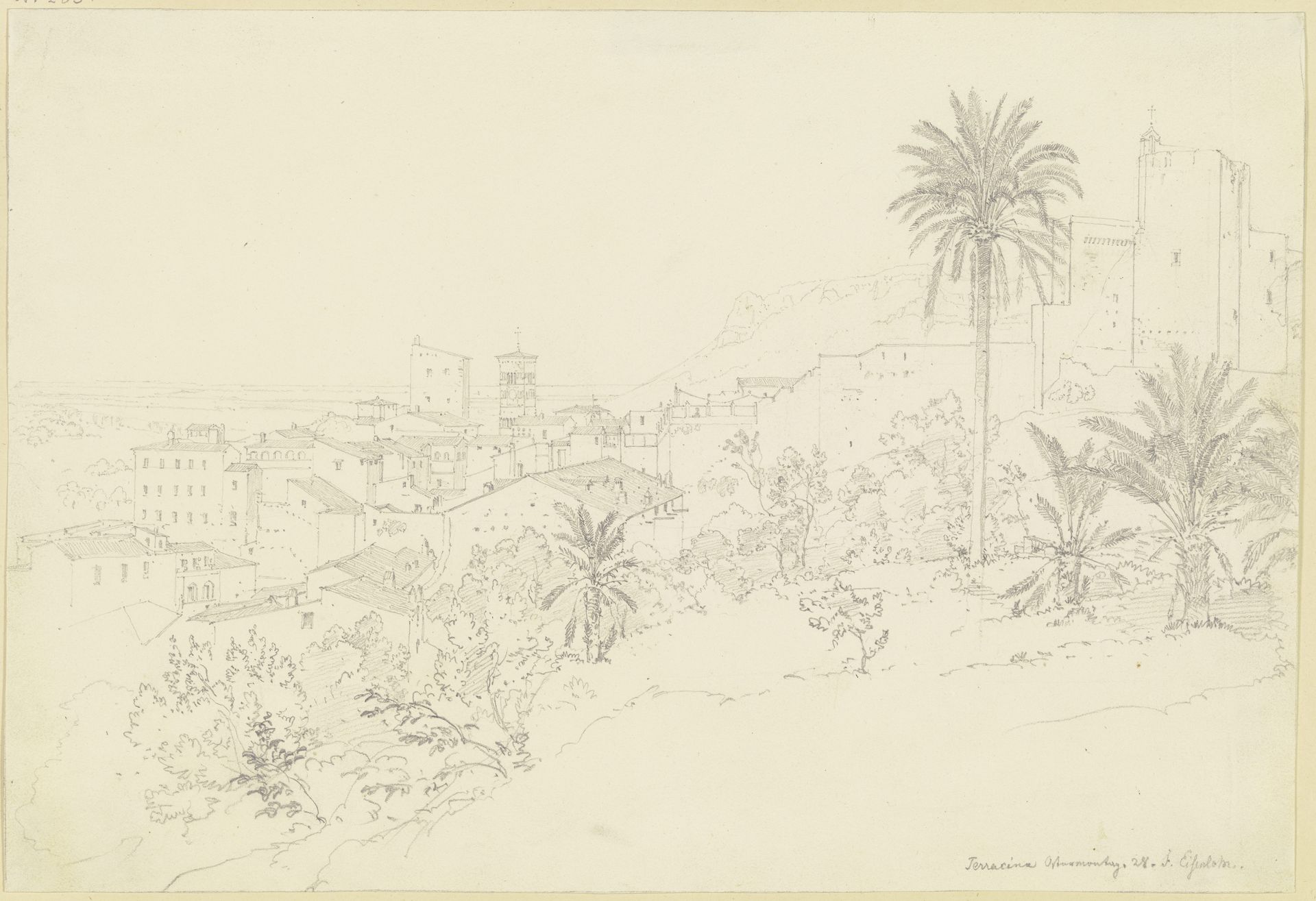 View of Terracina by Friedrich Eisenlohr