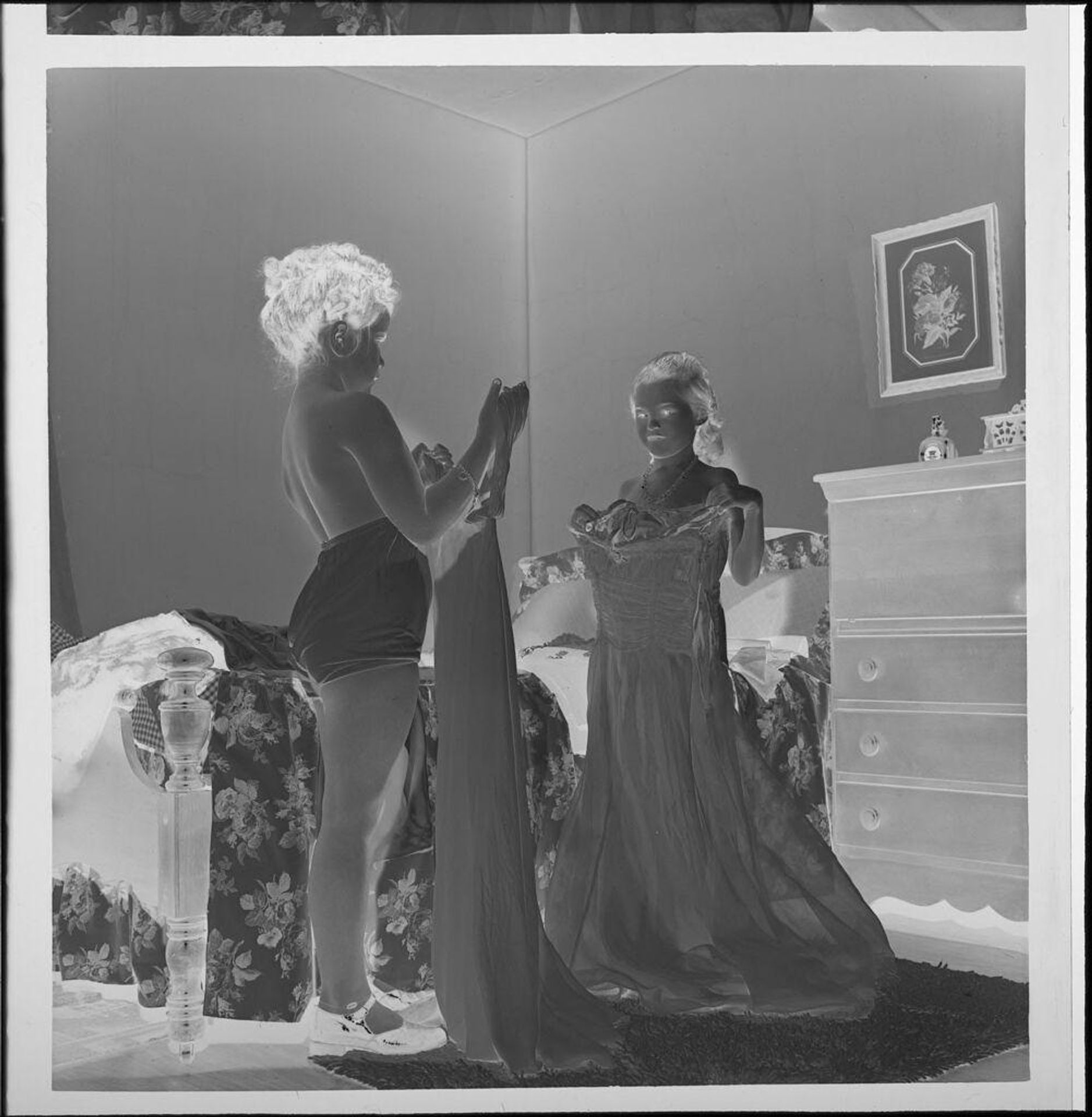Untitled (girls playing dress-up and trying on clothes) by Jack Gould