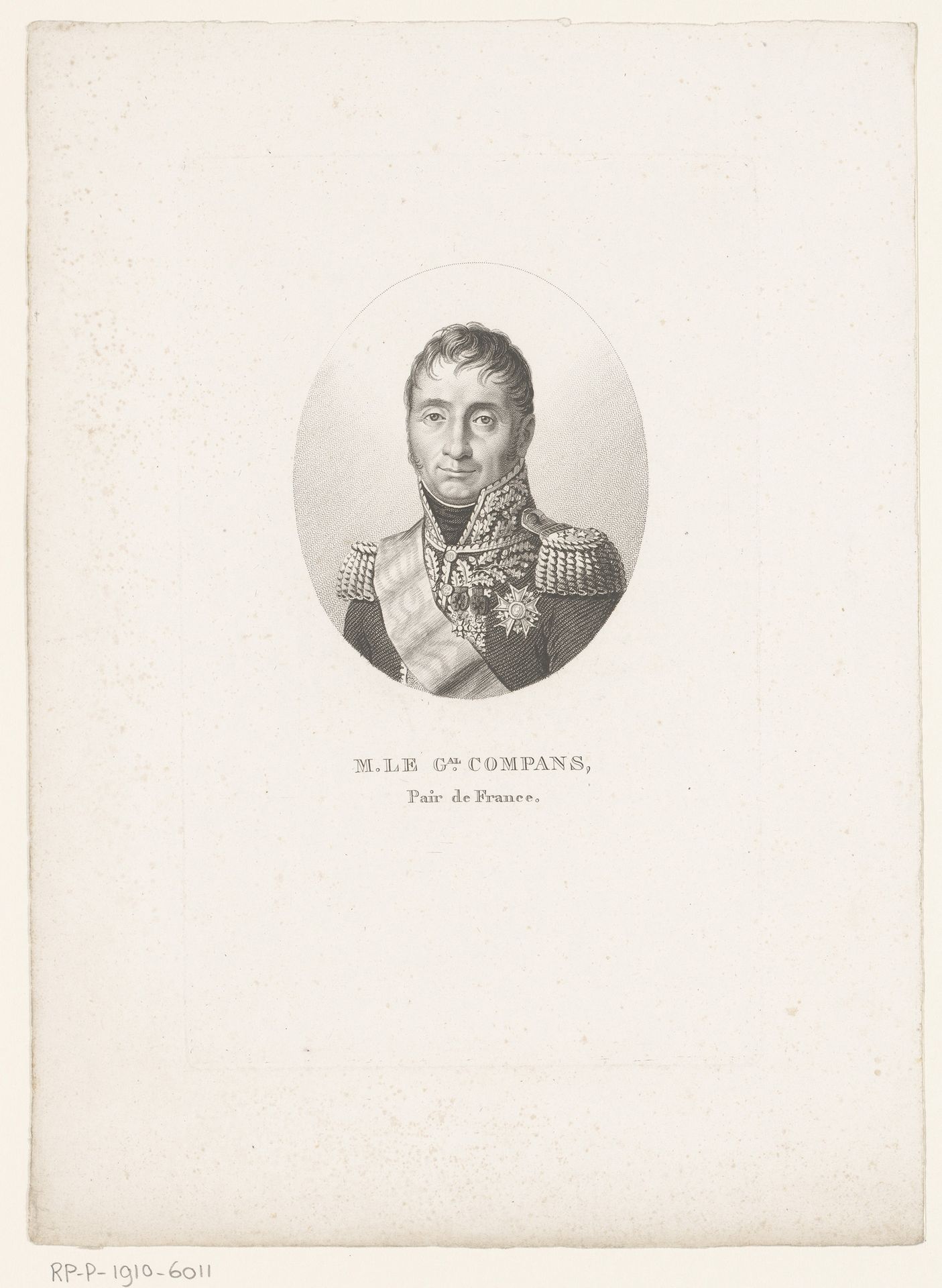 Portret van Jean Dominique Compans by Ambroise Tardieu