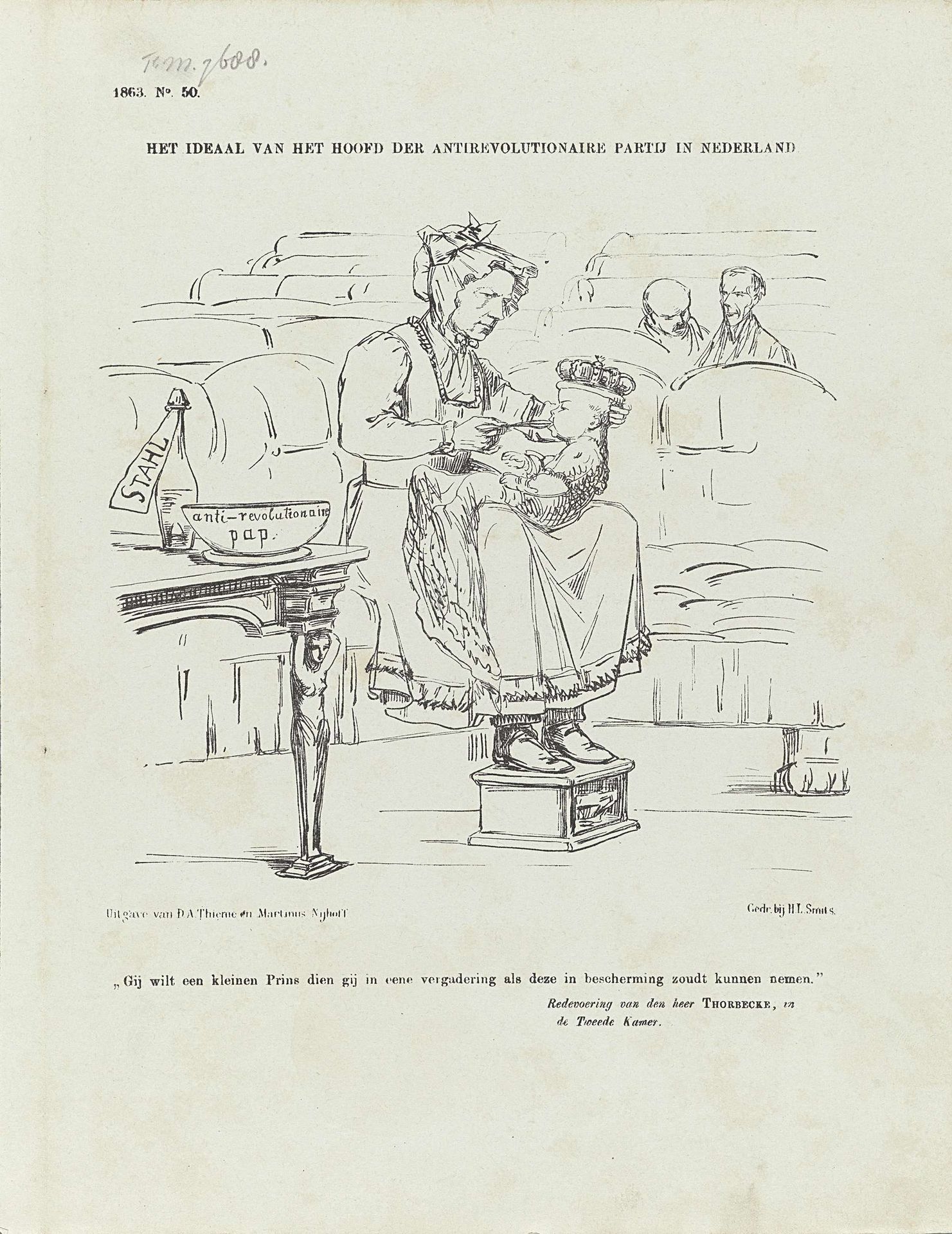 Spotprent op de anti-revolutionaire partij, 1863 by Johan Michaël Schmidt Crans