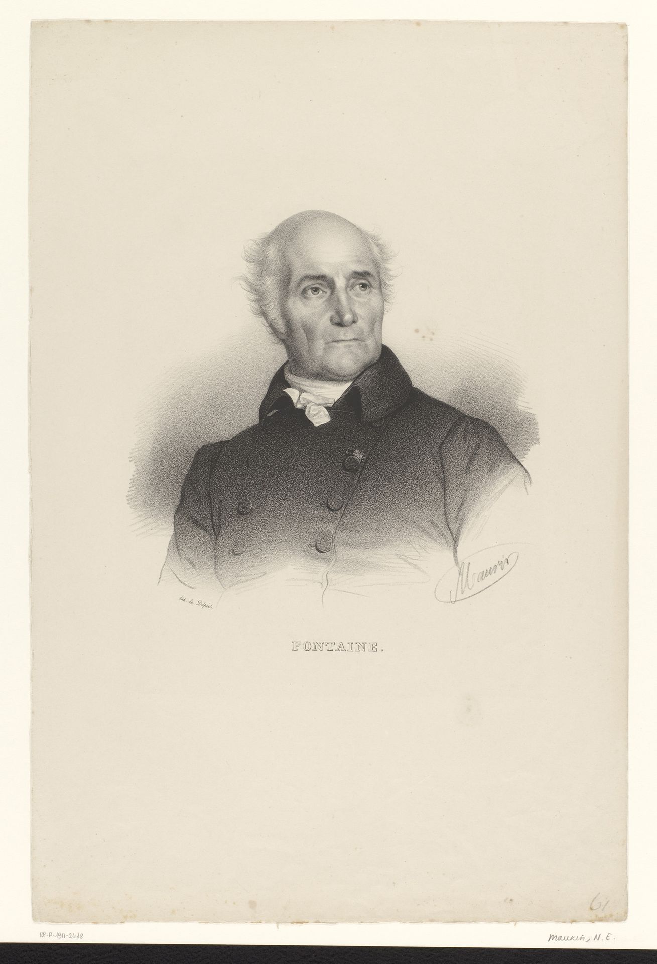 Portret van Pierre-François-Léonard Fontaine by Nicolas Maurin