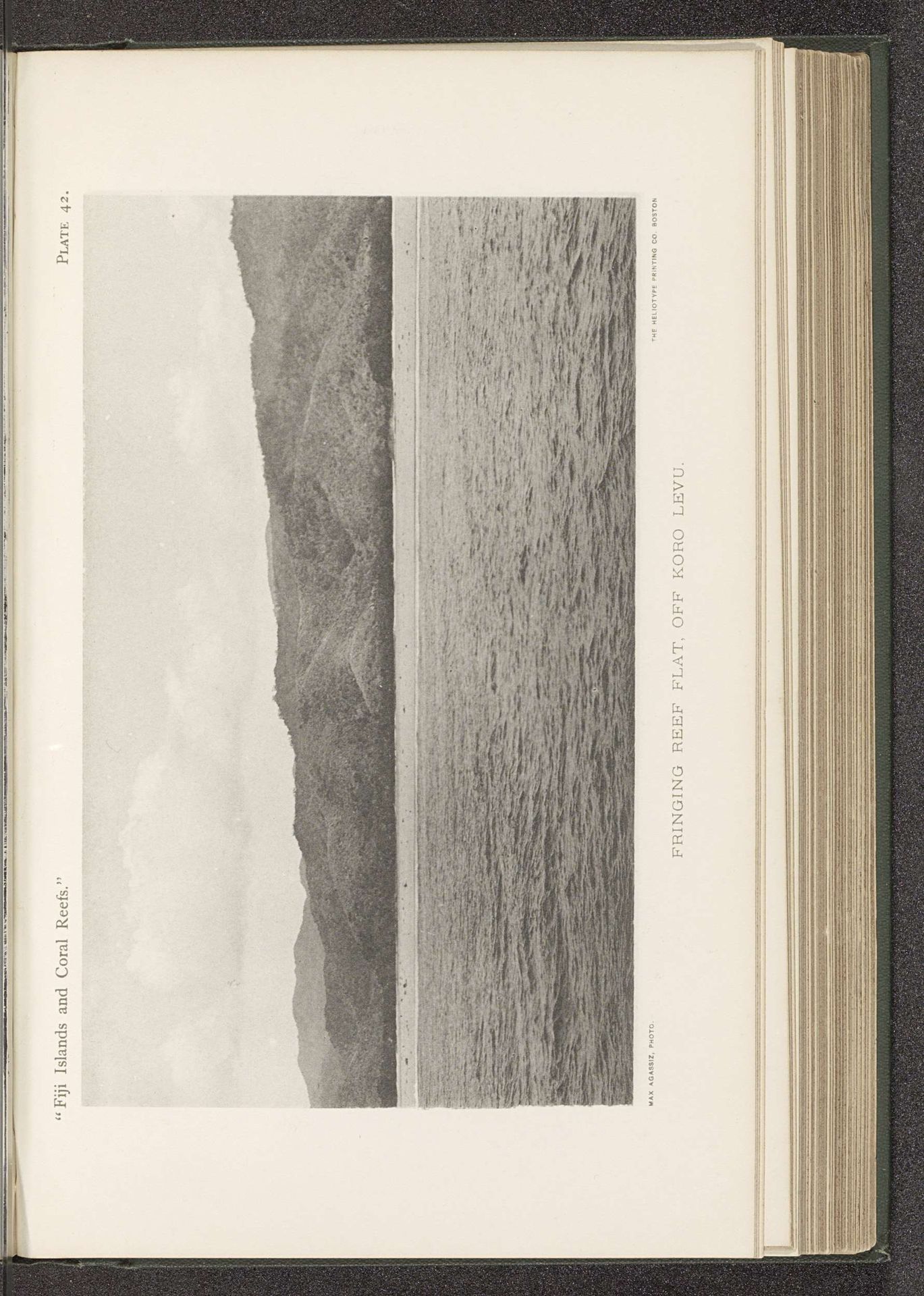 Gezicht op een koraalrif en een eiland van Fiji by Maximilian Agassiz