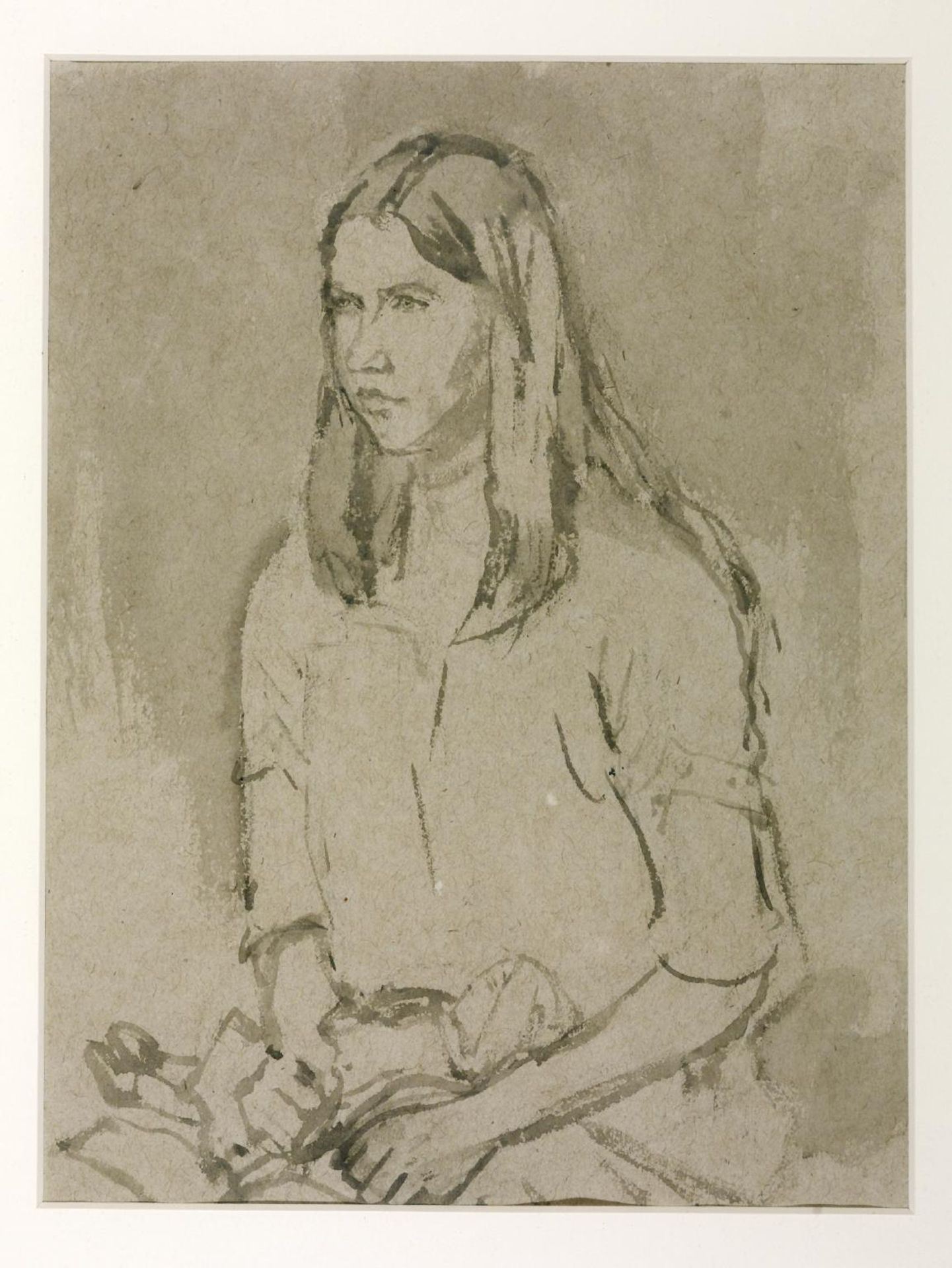 Study of a Girl Holding a Doll by Gwen John