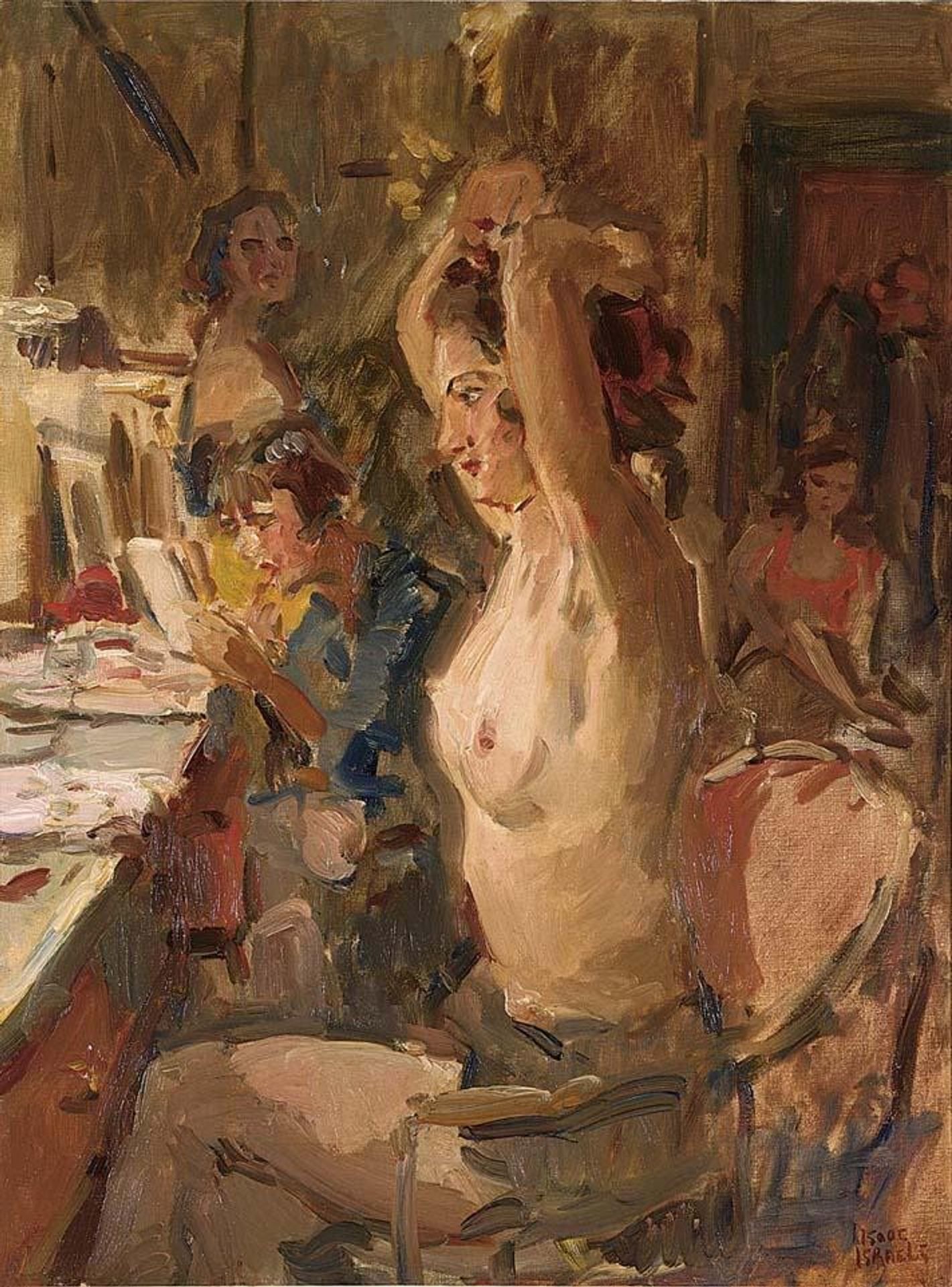 Painting in the Dressing Room of the Scala Theatre, the Hague by Isaac Israels