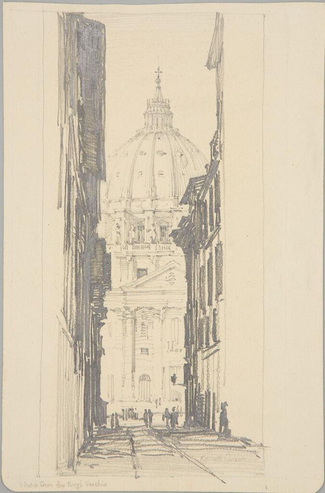 S. Pietro from the Borgo Vecchio, Rome, Italy by Kenneth John Conant