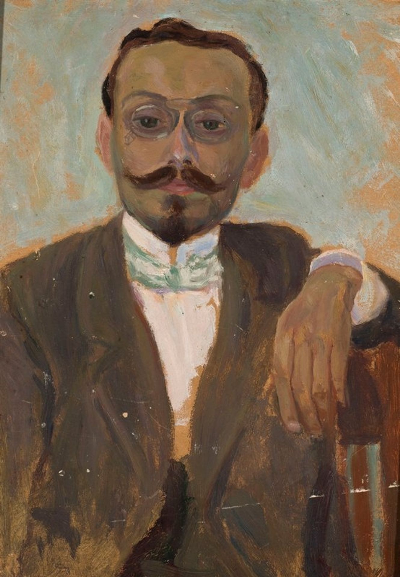 Portrait of sculptor Bolesław Bałzukiewicz by Tadeusz Makowski