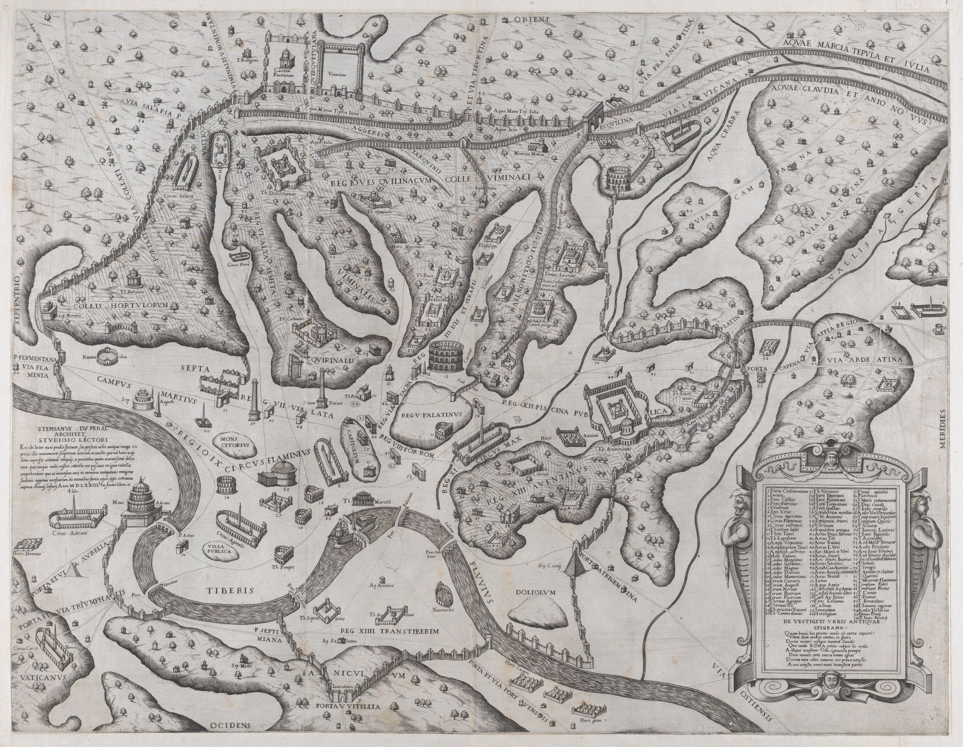 Speculum Romanae Magnificentiae: Ancient Rome and its Hills, from the West by Étienne Dupérac