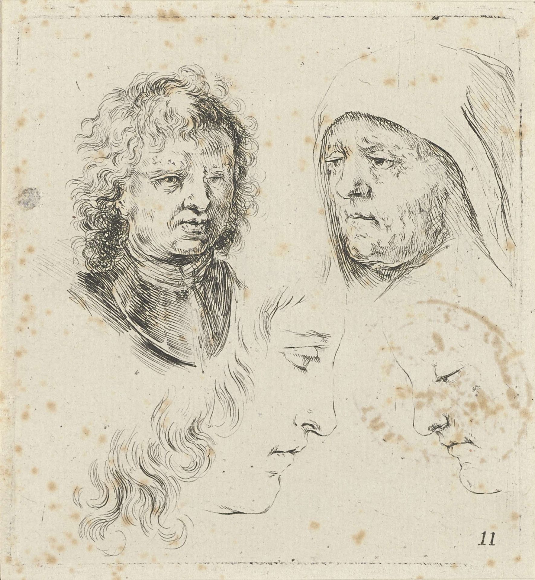 Vier hoofden by Stefano della Bella