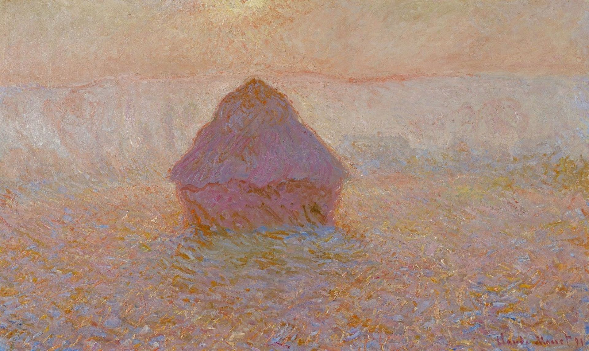 Grainstack-Sun in the Mist by Claude Monet