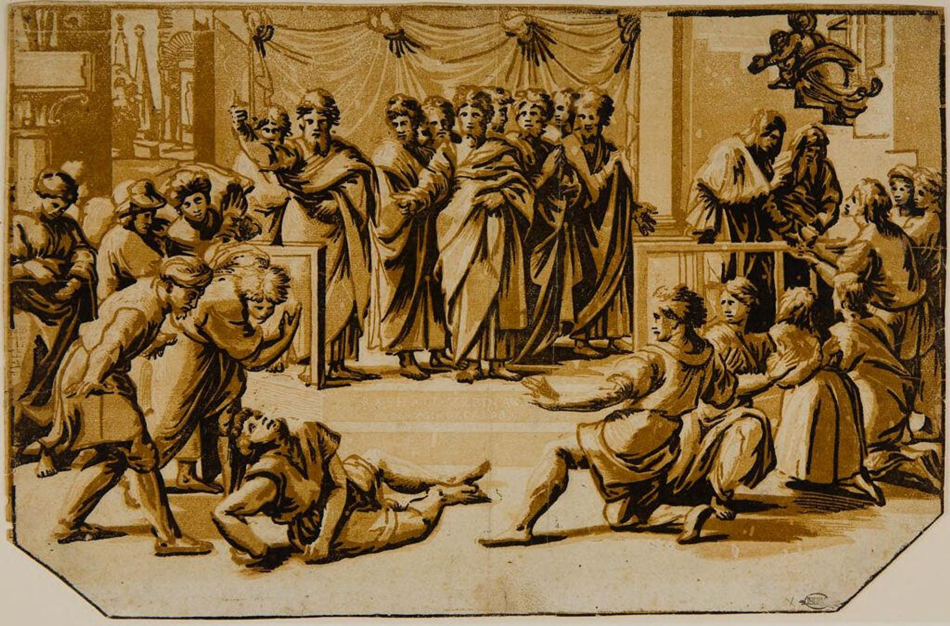Death of Ananias by Ugo da Carpi