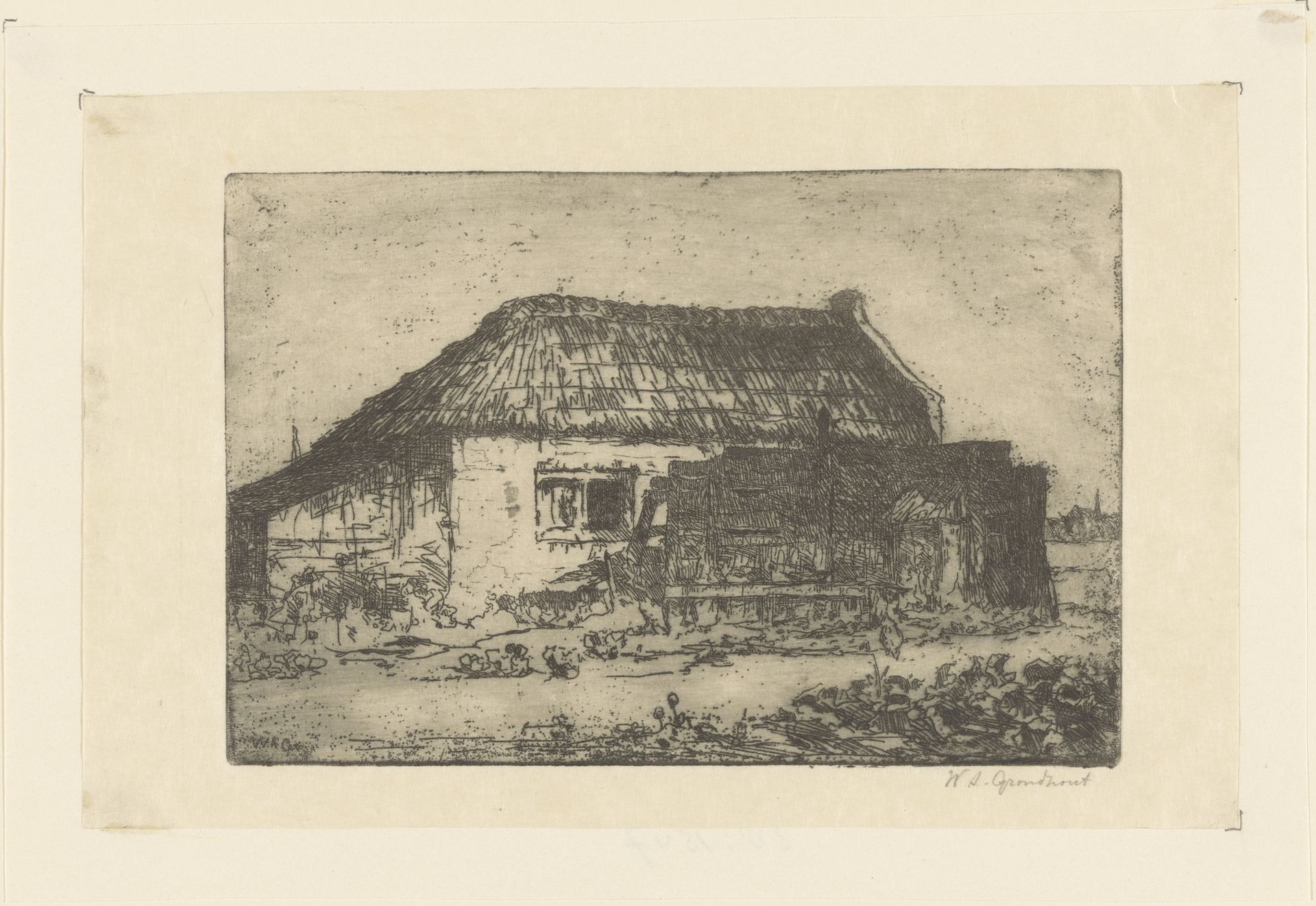 Schuur bij Voorburg by Willem Adrianus Grondhout