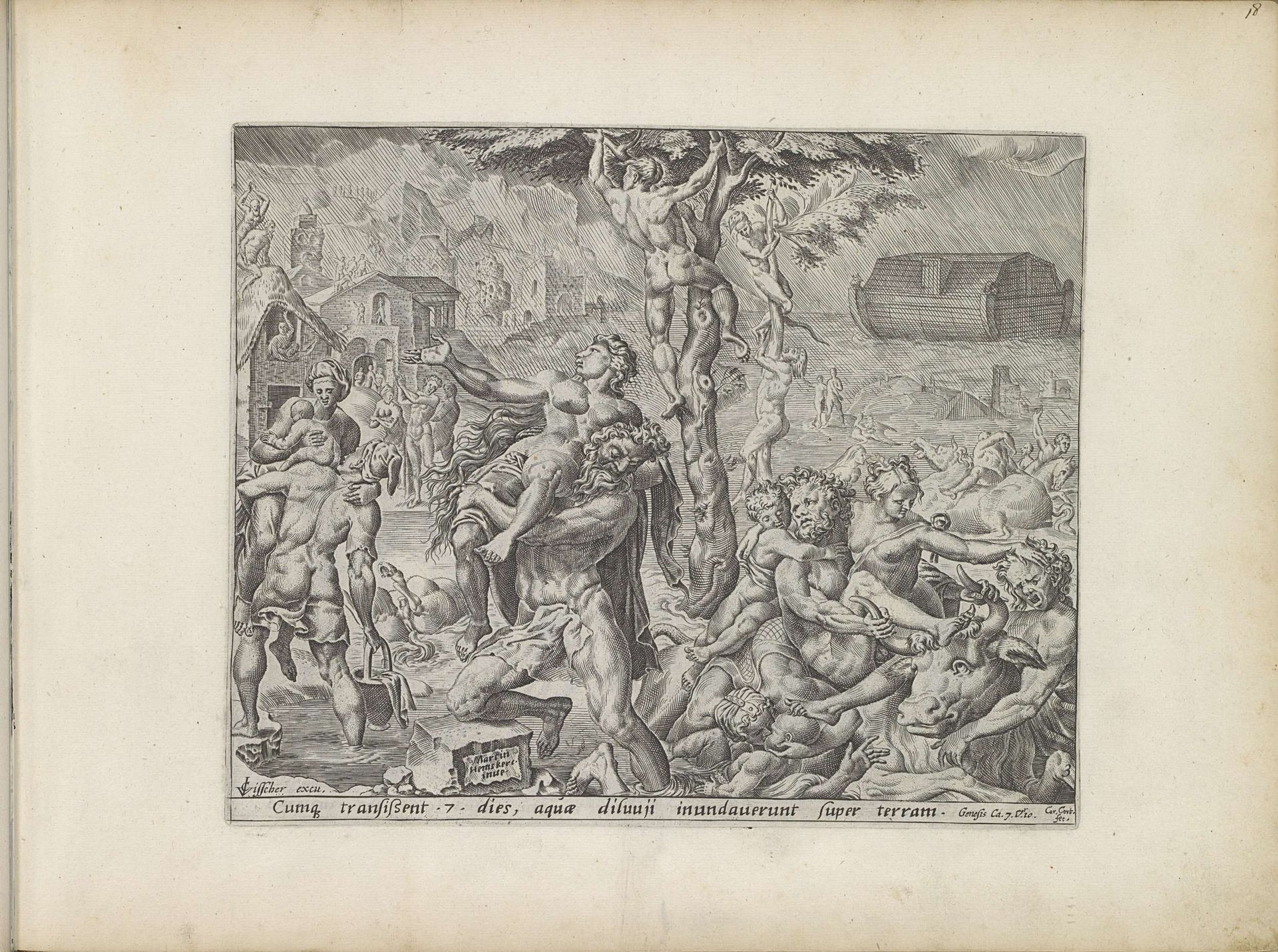 De zondvloed by Cornelis Cort