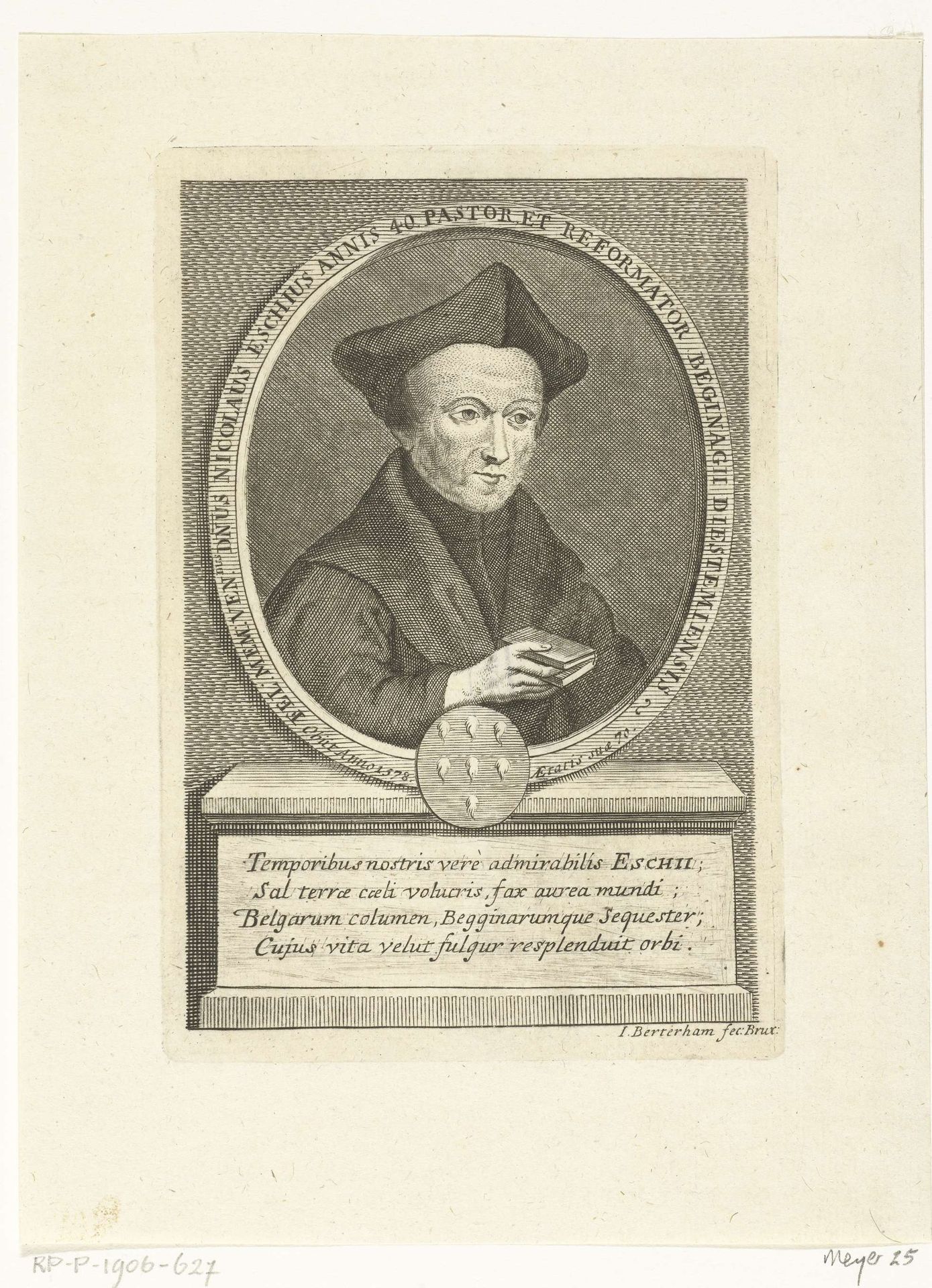 Portret van priester Nicolaus van Esch by Jan Baptist Berterham