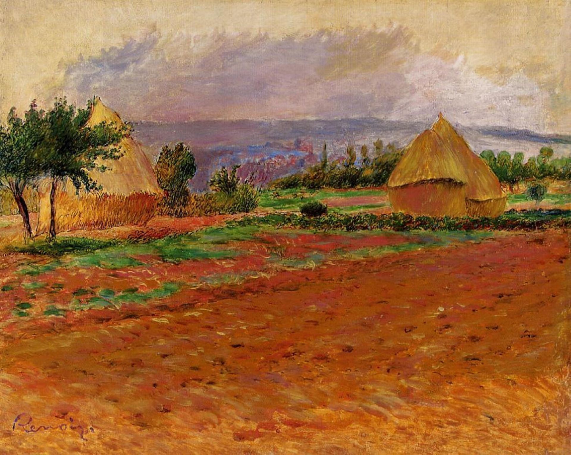 Field and Haystacks by Pierre-Auguste Renoir