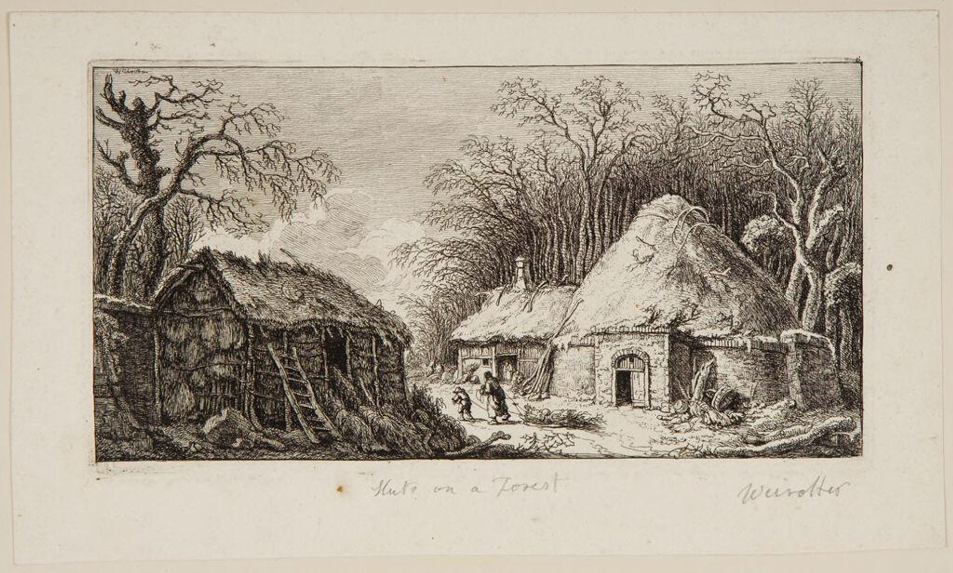 Winter Landscape with Brushwood Collectors by Franz Edmund Weirotter