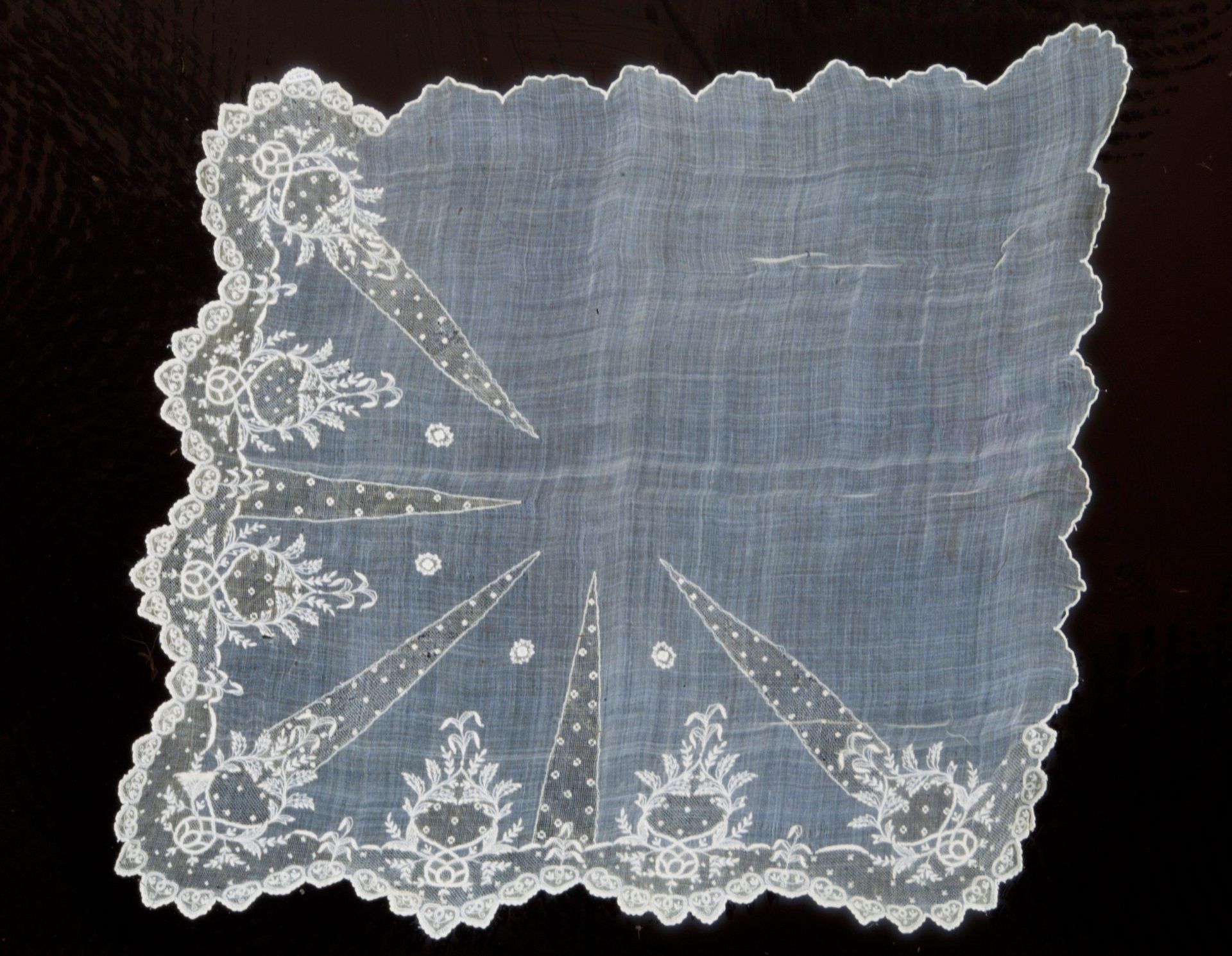 Kerchief with Lace Border and Insets by Anonymous