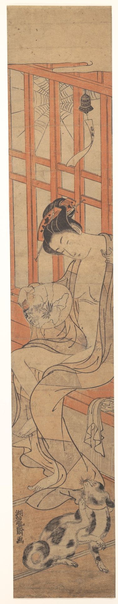 Woman Fanning Herself After a Bath by Isoda Koryūsai