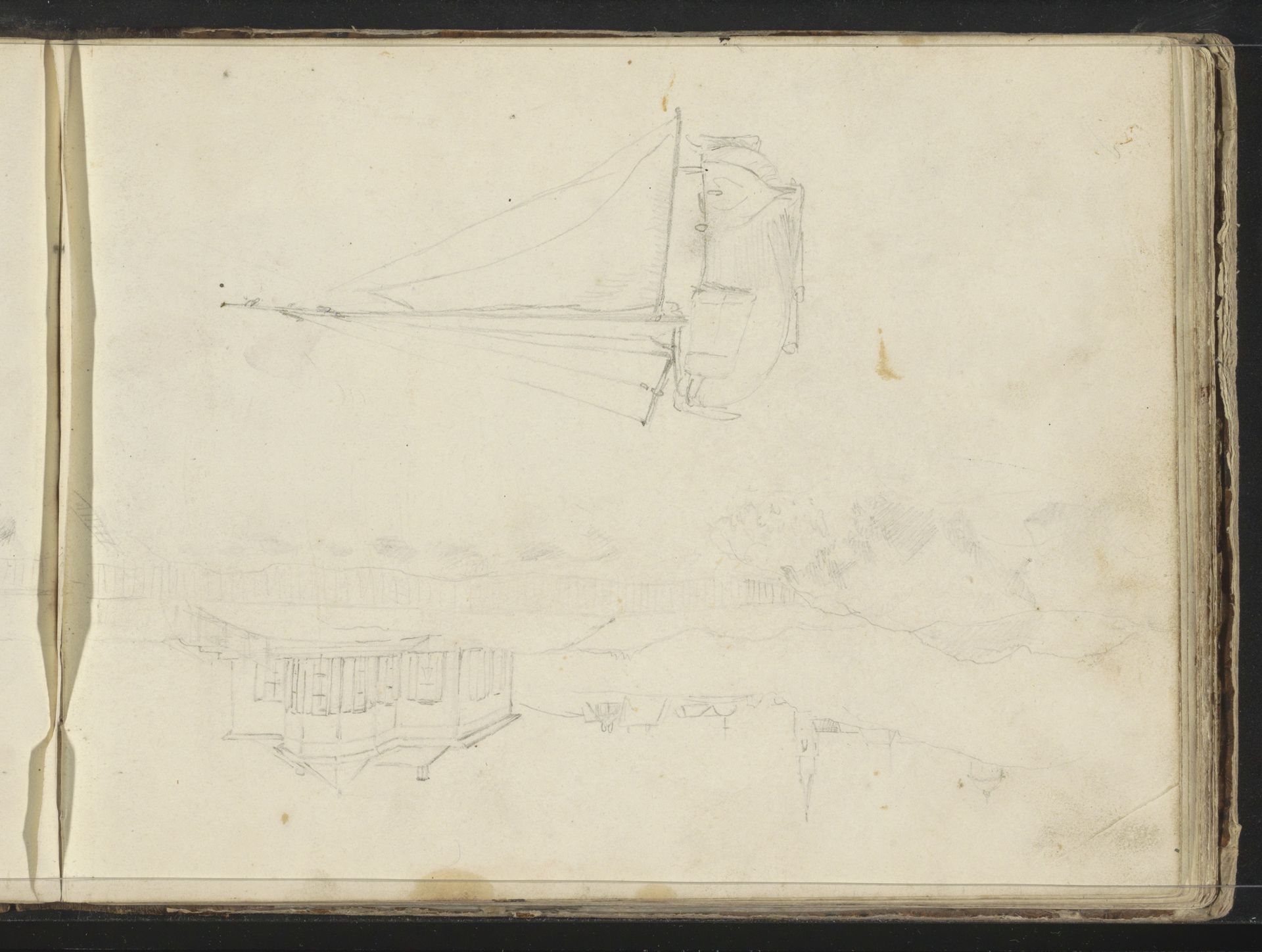 Gezicht op Scheveningen en een zeilboot by Willem (II) Troost