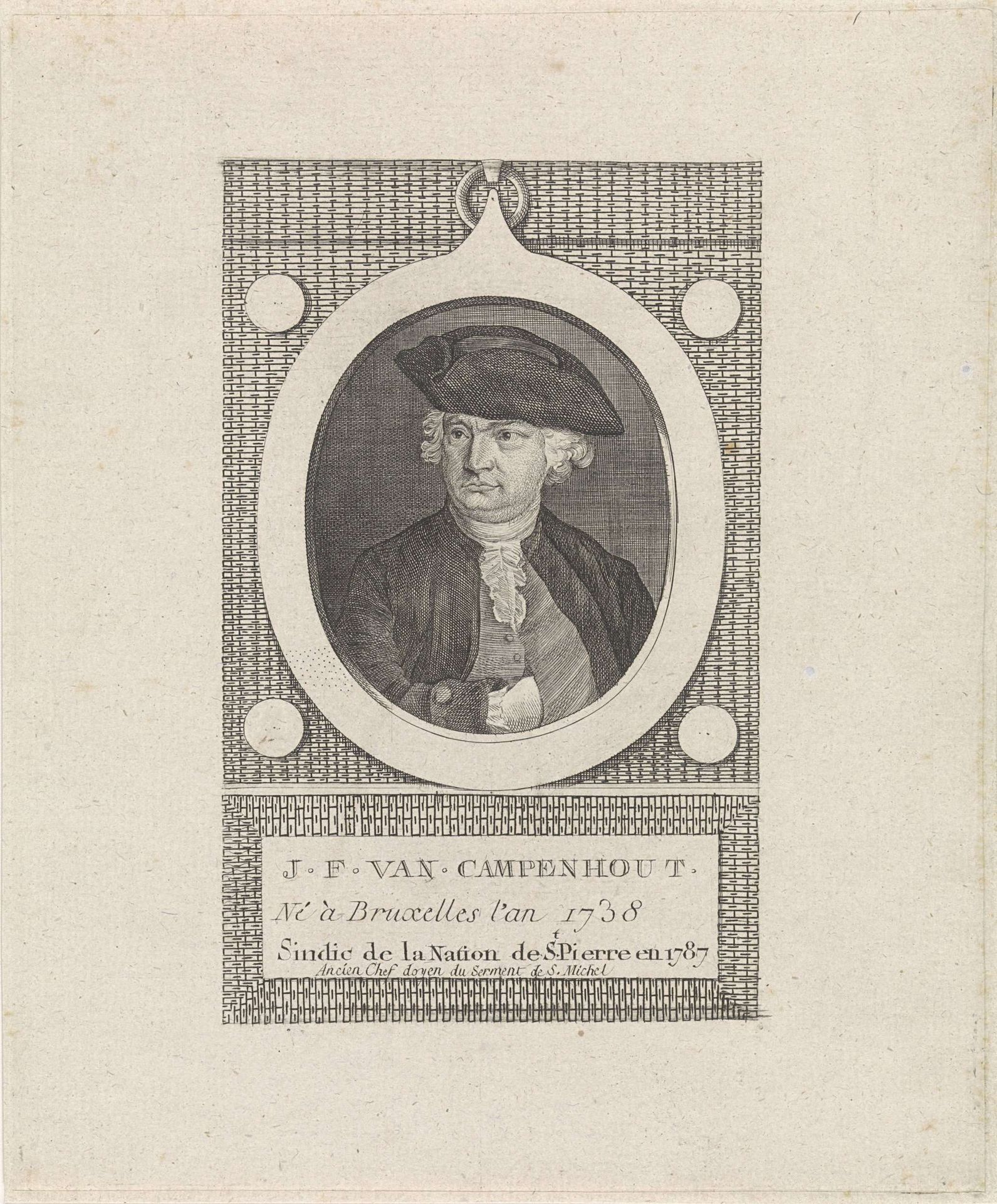 Portret van J.F. van Campenhout by J.F. De La Rue