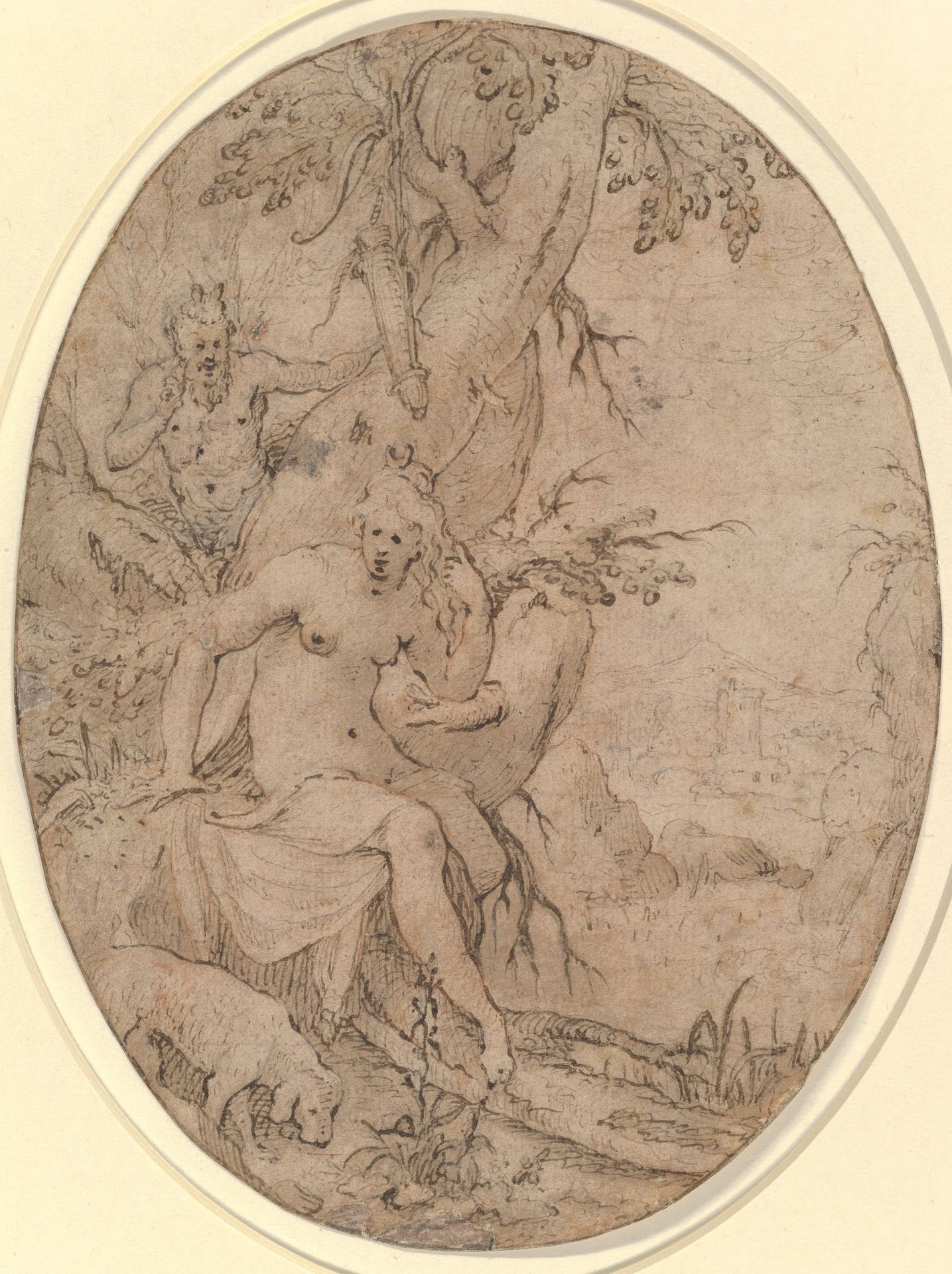 Diana and a Leering Satyr in a Forest by Paulus Willemsz. van Vianen