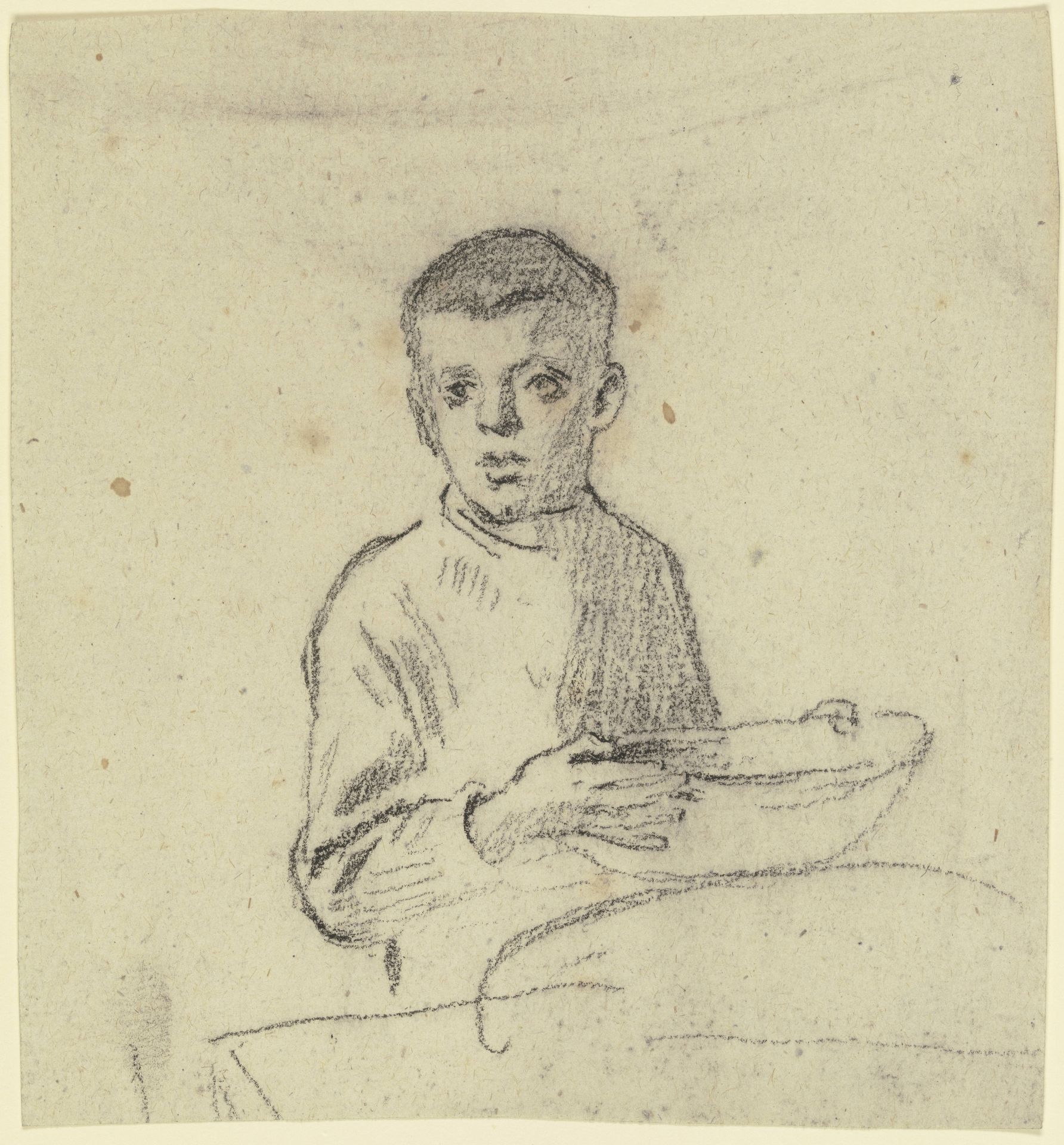 Boy with basket by Otto Scholderer