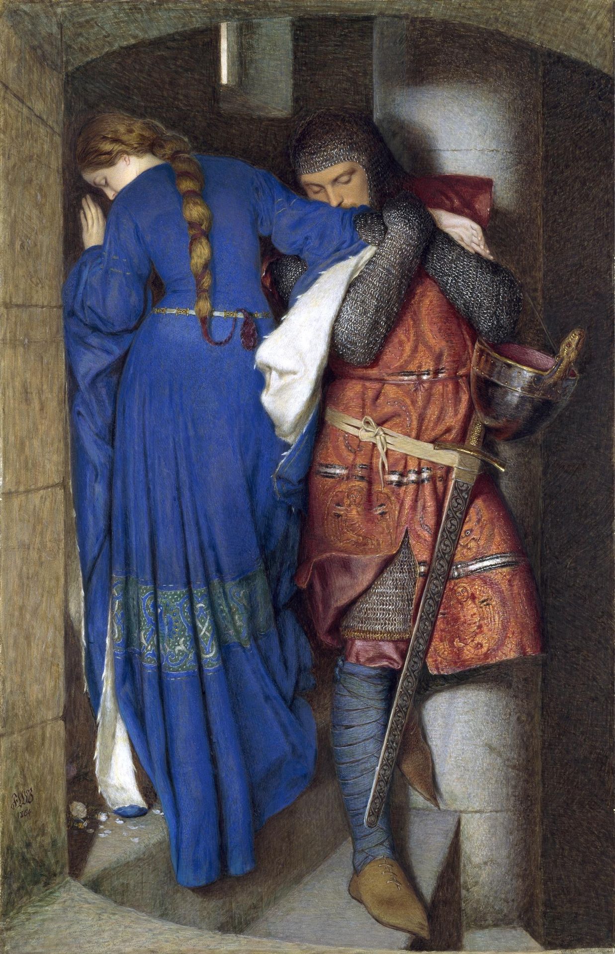 Hellelil and Hildebrand, the Meeting on the Turret Stairs by Frederick William Burton