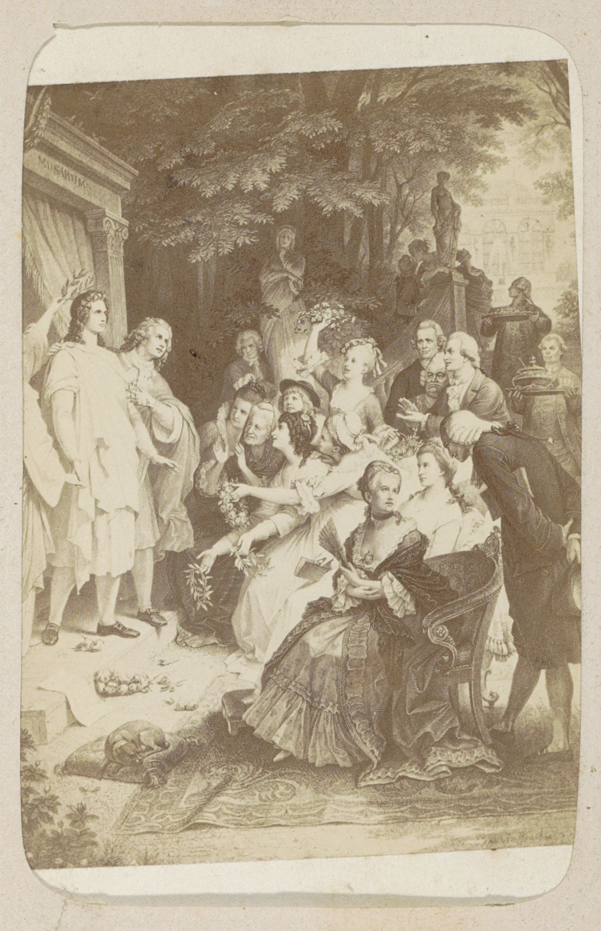 Fotoreproductie van (vermoedelijk) een prent naar werk van W. von Kaulbach: Goethe in Weimar by Andries Jager