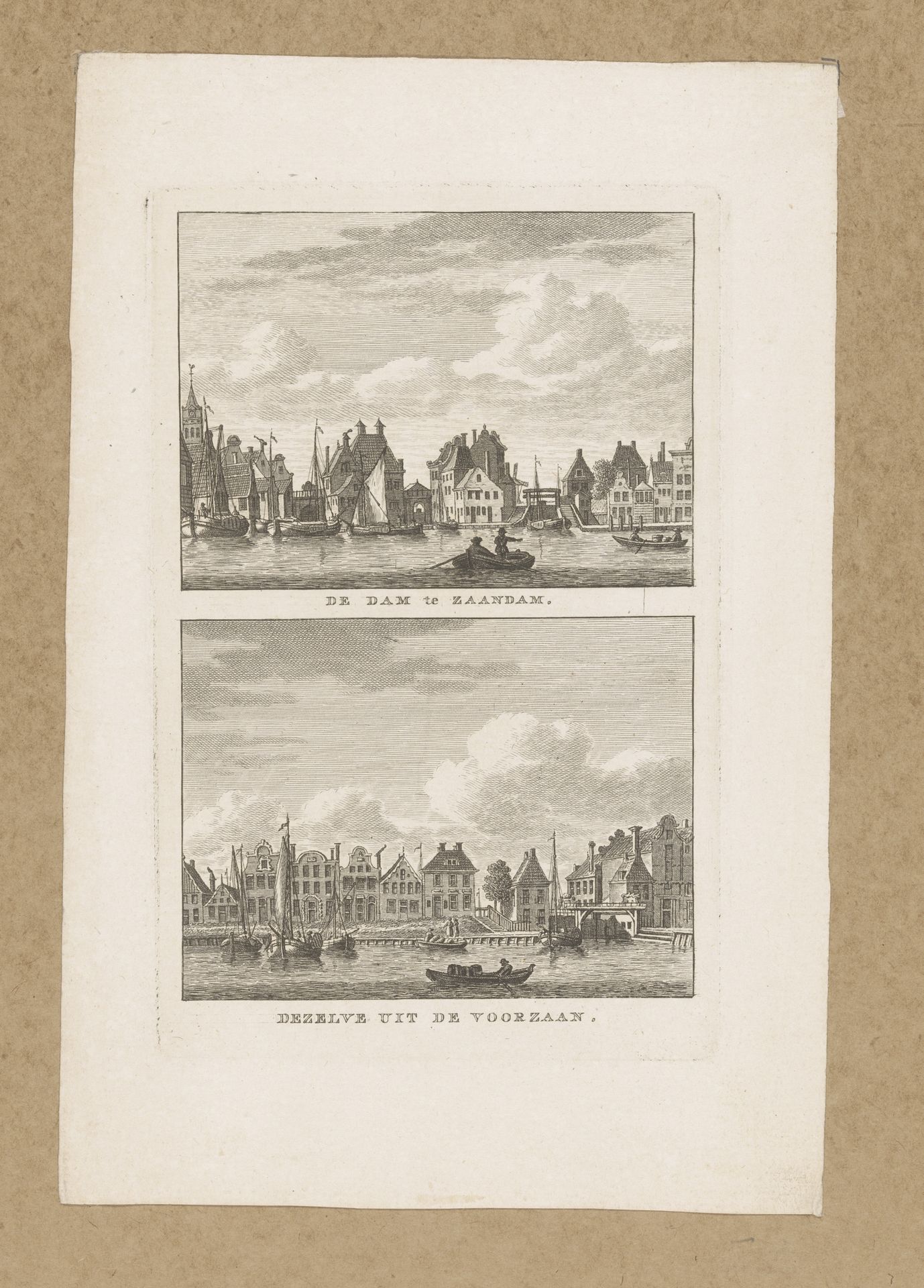 Gezichten op Zaandam van over het water gezien by Carel Frederik (I) Bendorp