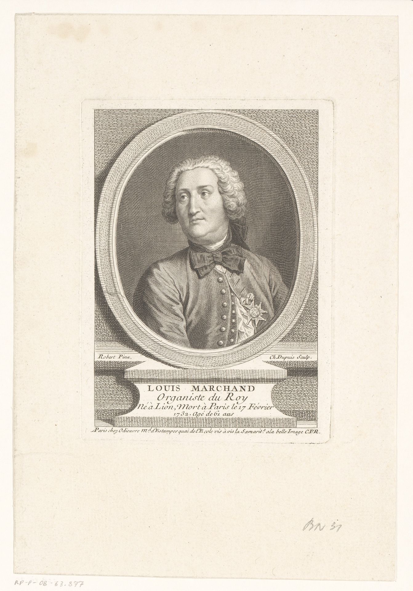 Portret van Louis Marchand by Charles Dupuis