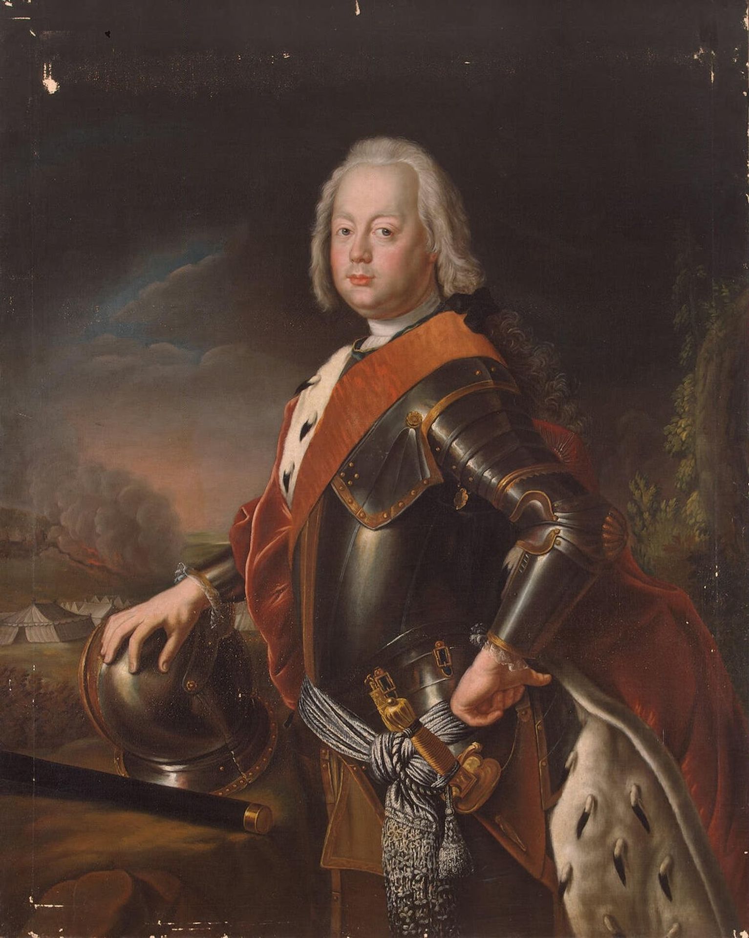 Portrait of Christian August, Prince of Anhalt Zerbst, father of Catherine II of Russia. by Antoine Pesne