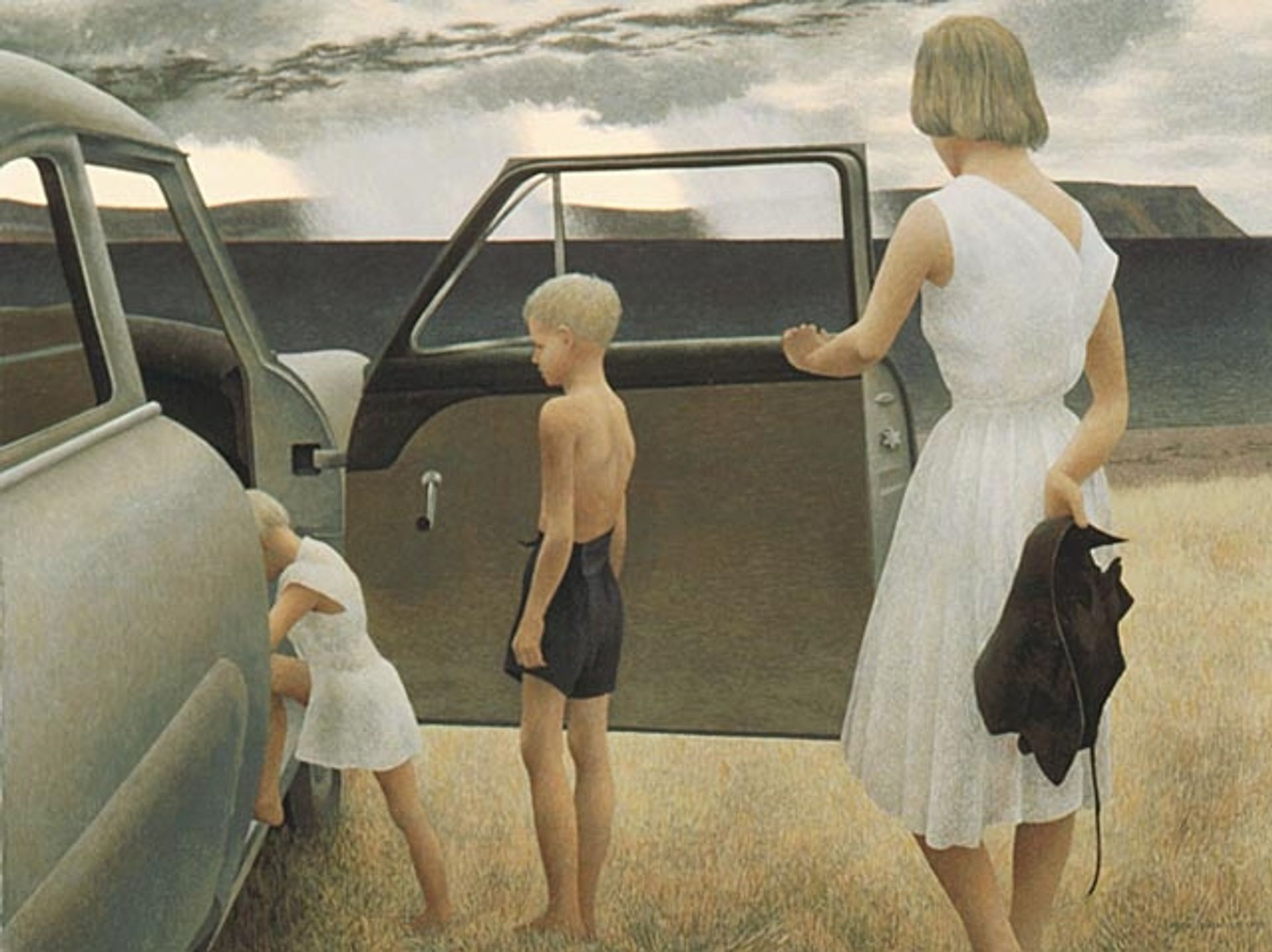 Family and Rainstorm by Alex Colville