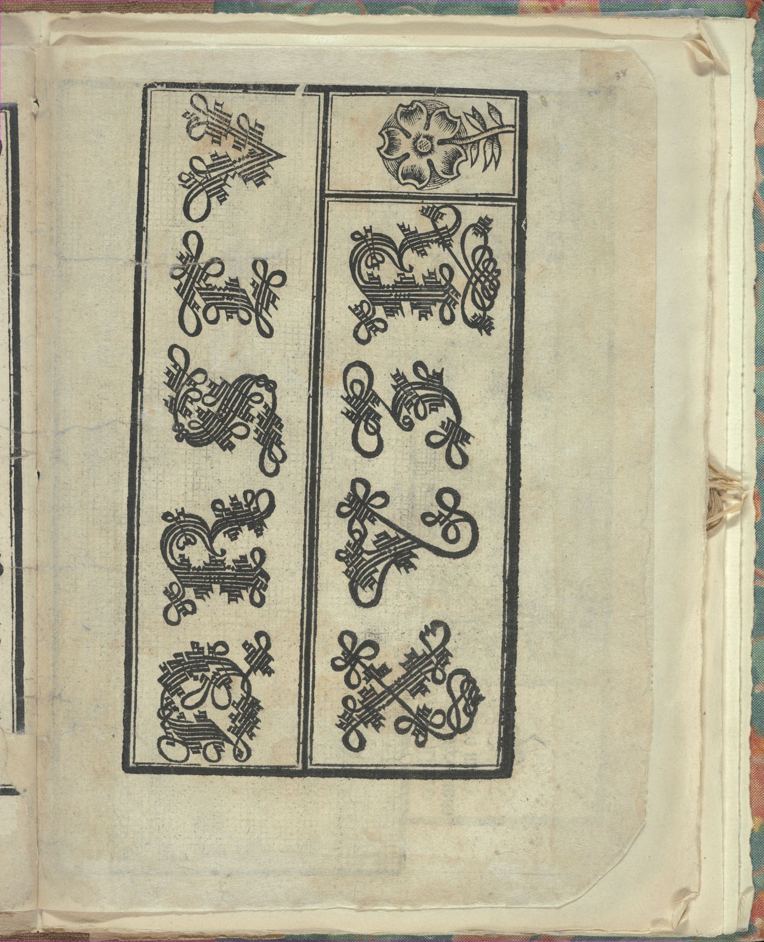 Opera Nova Universali intitulata Corona di racammi, page 38 (recto) by Giovanni Andrea Vavassore