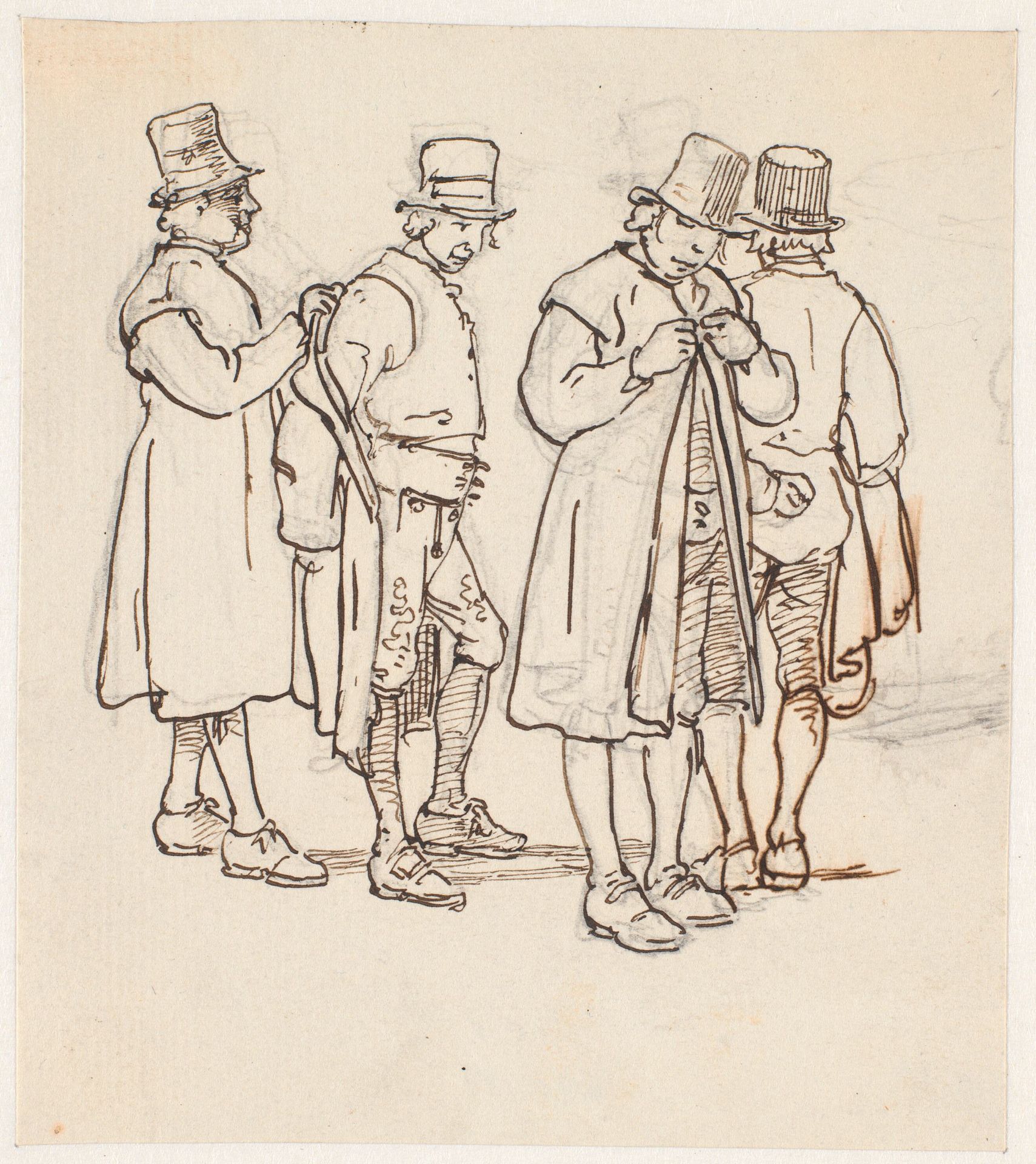 Gruppe med fire svenske bønder by Wilhelm Marstrand