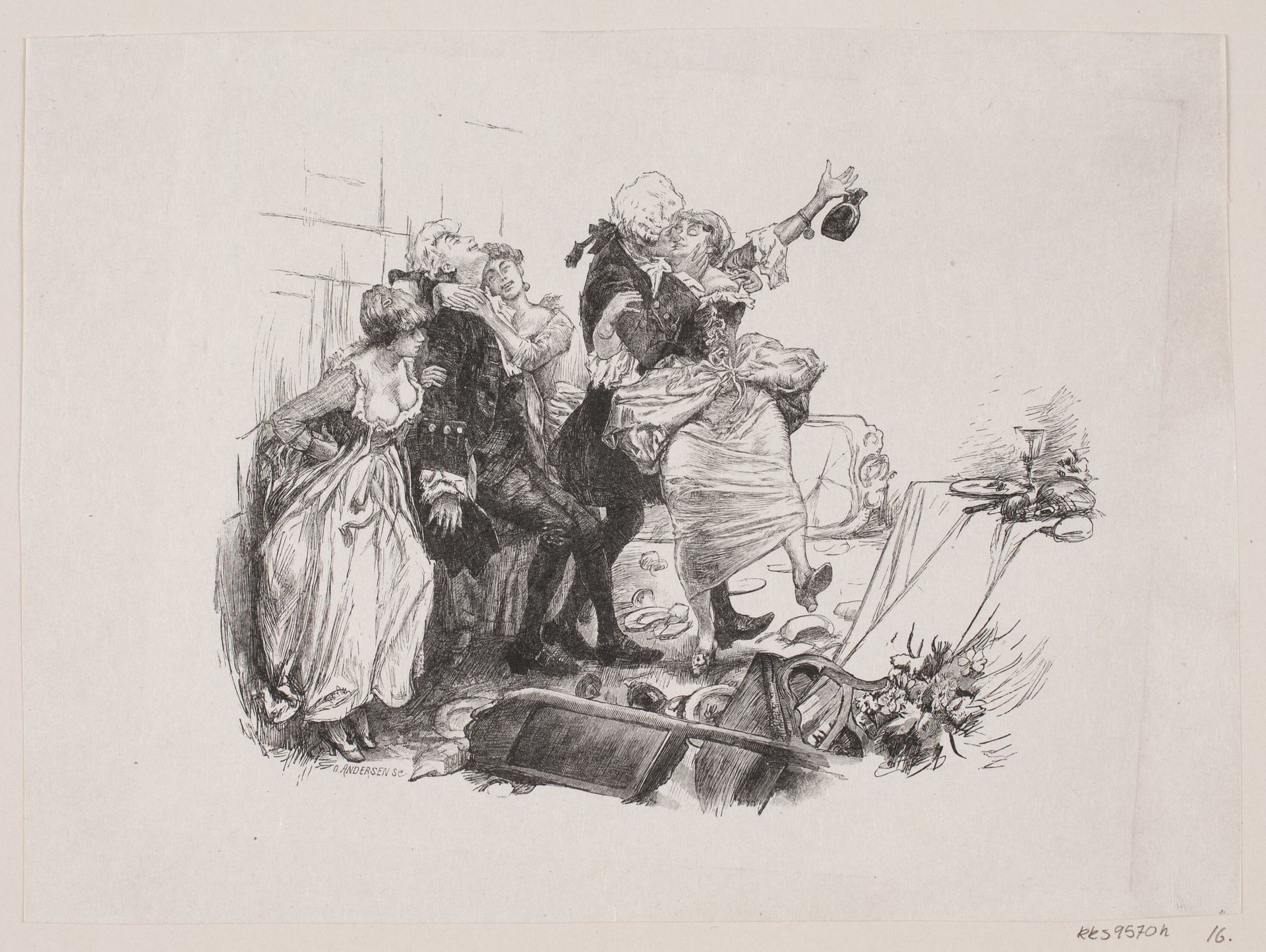 Illustration til "Huus-Spøgelse eller Abracadabra" by Oscar Andersen