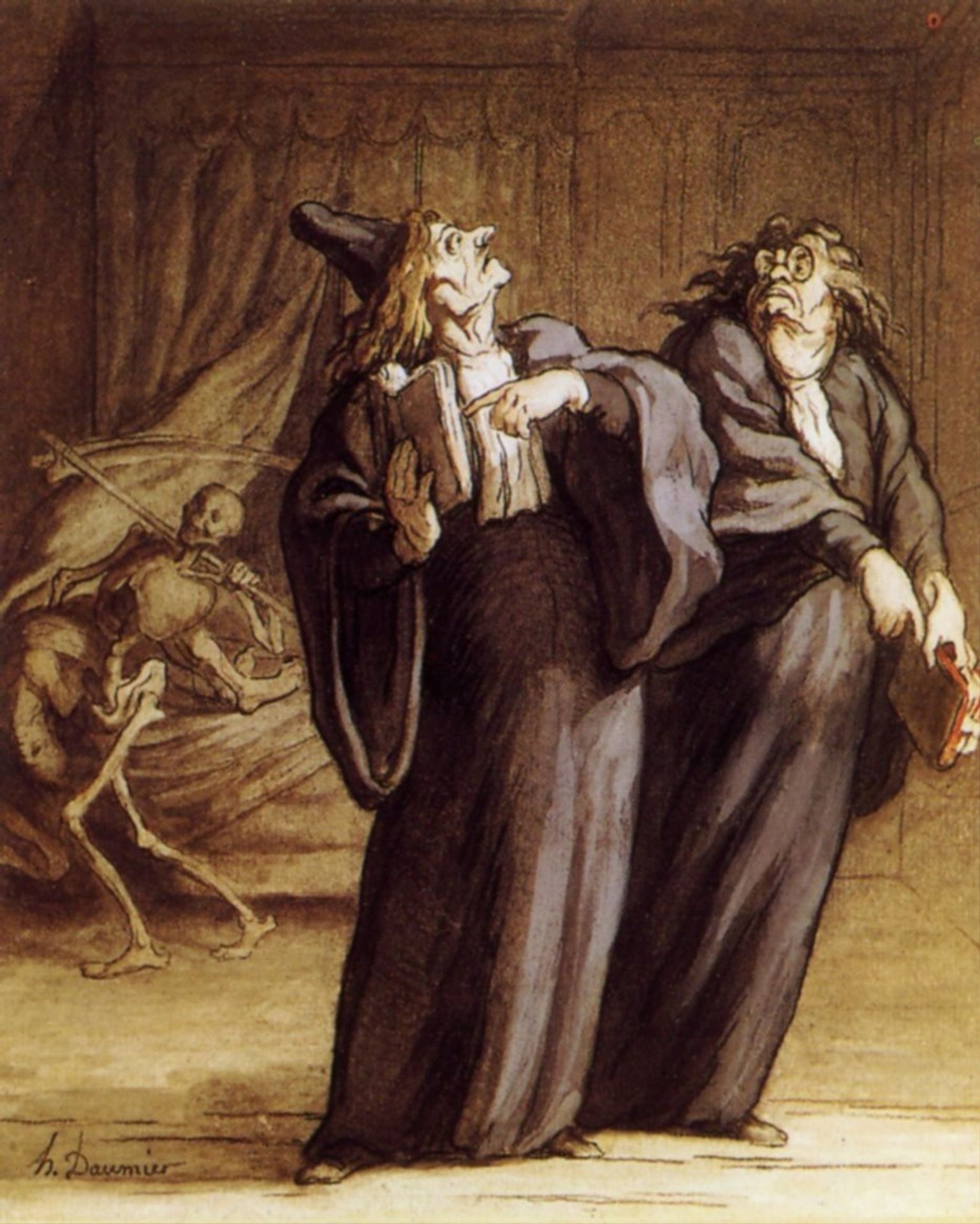 The Two Doctors and Death by Honoré Daumier