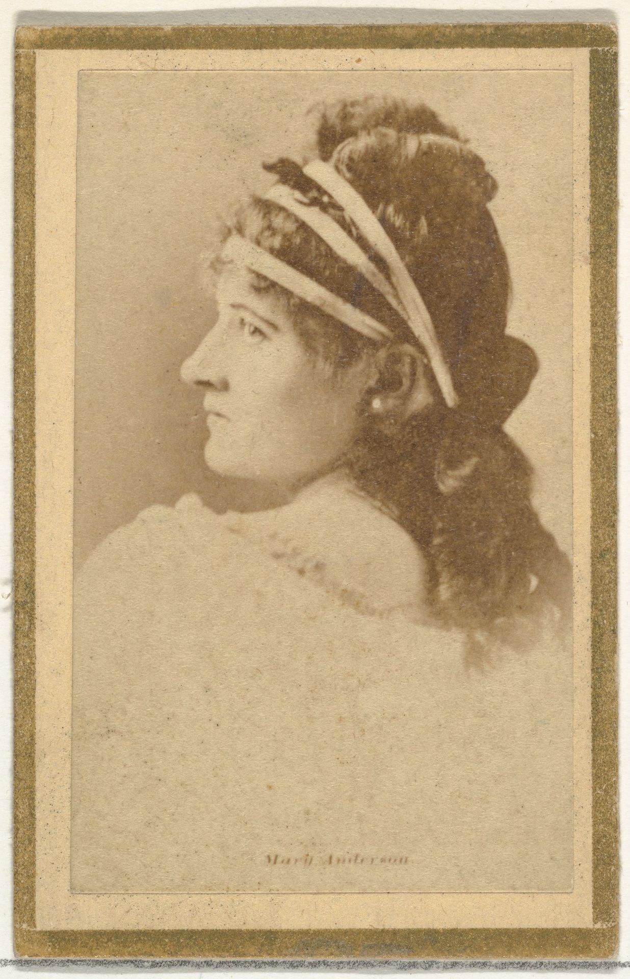 Mary Anderson, from the Actresses and Celebrities series (N60, Type 2) promoting Little Beauties Cigarettes for Allen & Ginter brand tobacco products by Allen & Ginter