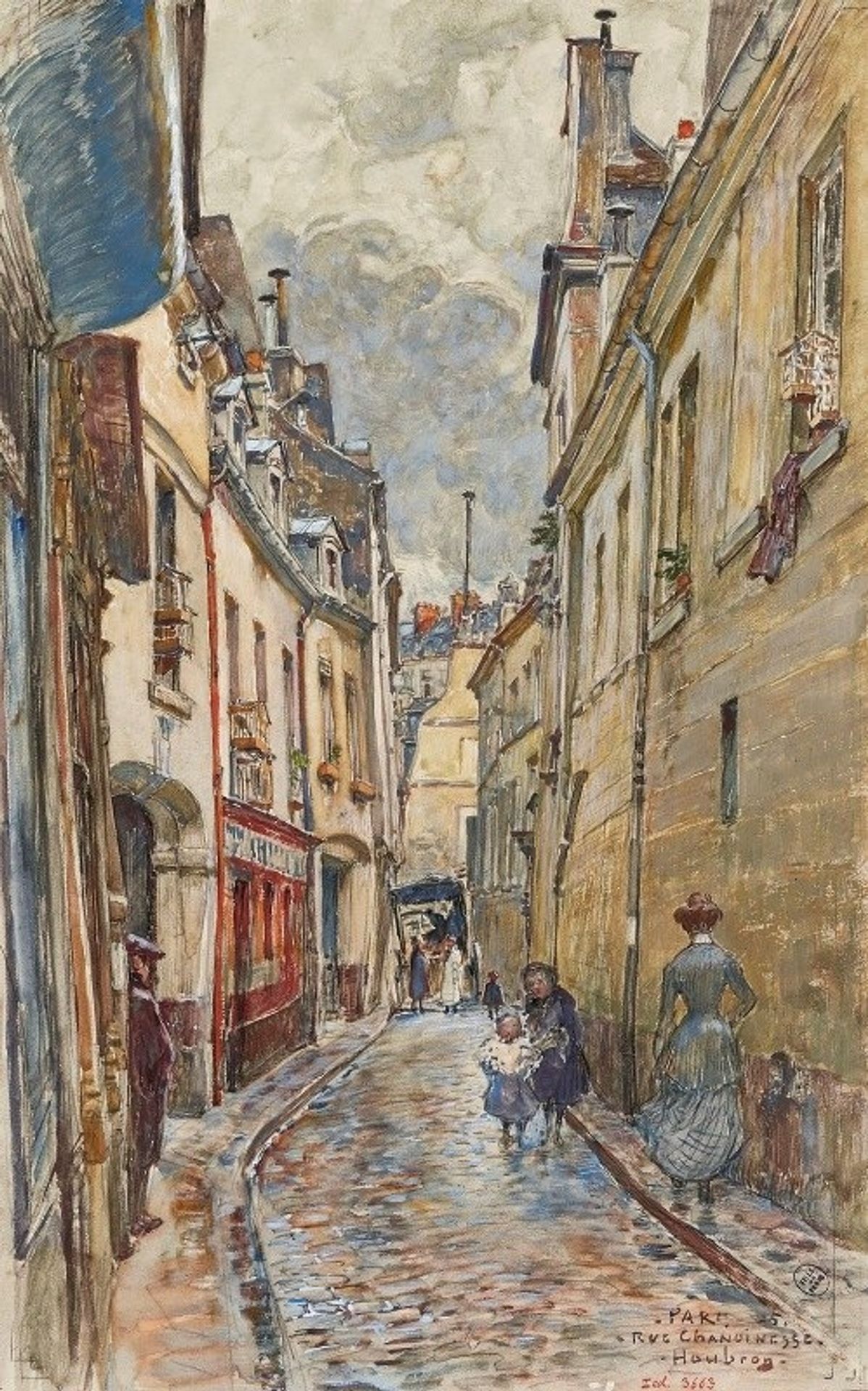 Rue Chanoinesse, en 1905. 4ème arrondissement by Frédéric Houbron