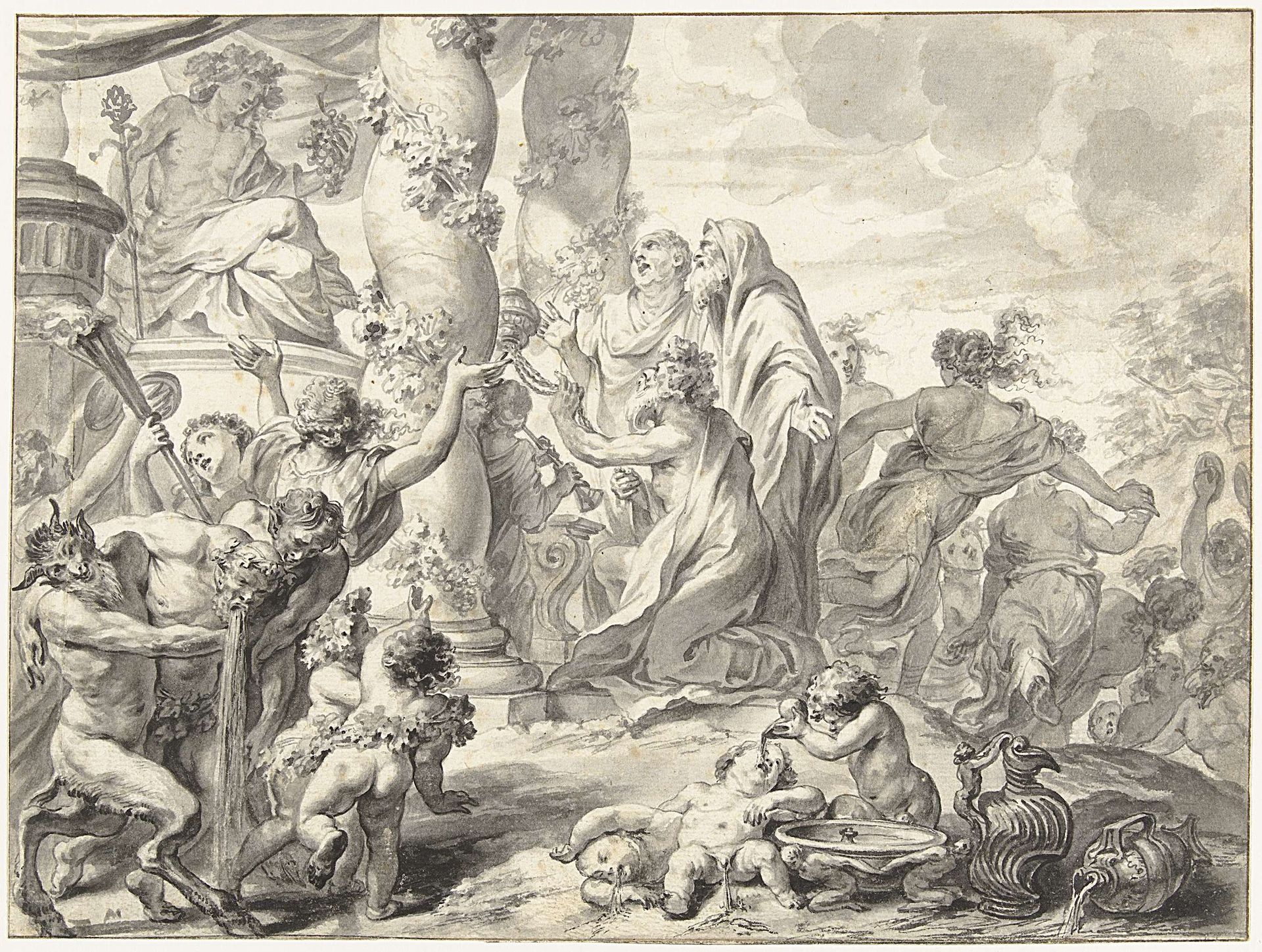Offer van Bacchus by Godfried Maes