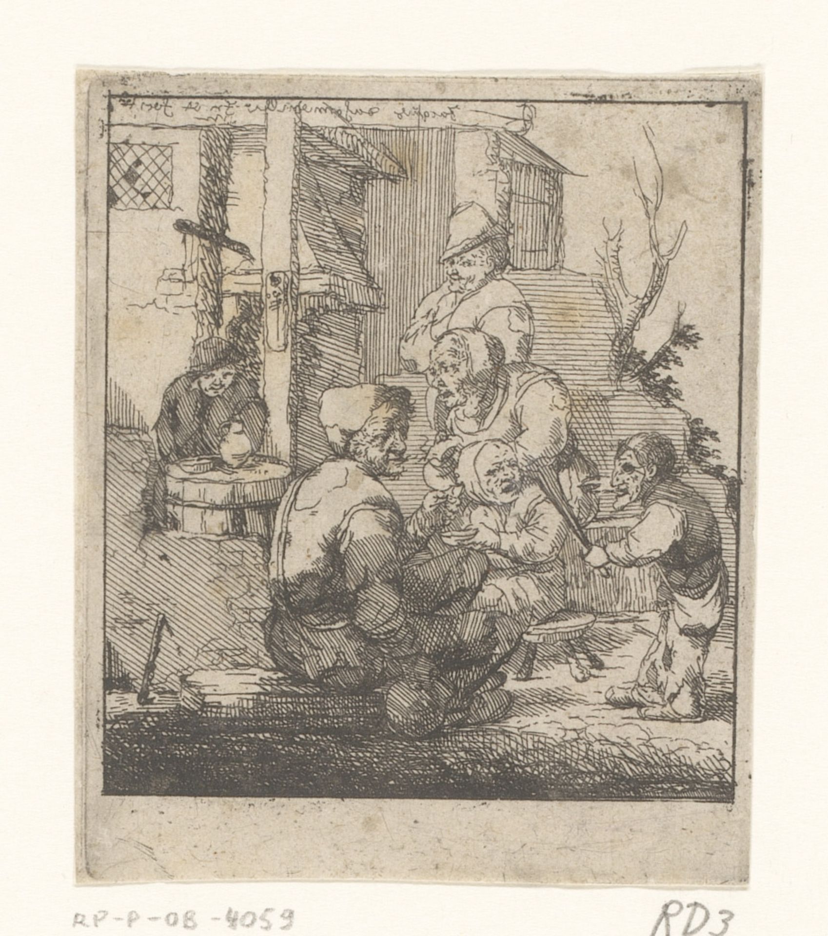 Tafereel met gemaskerde jongen en roede by Jacques Dassonville
