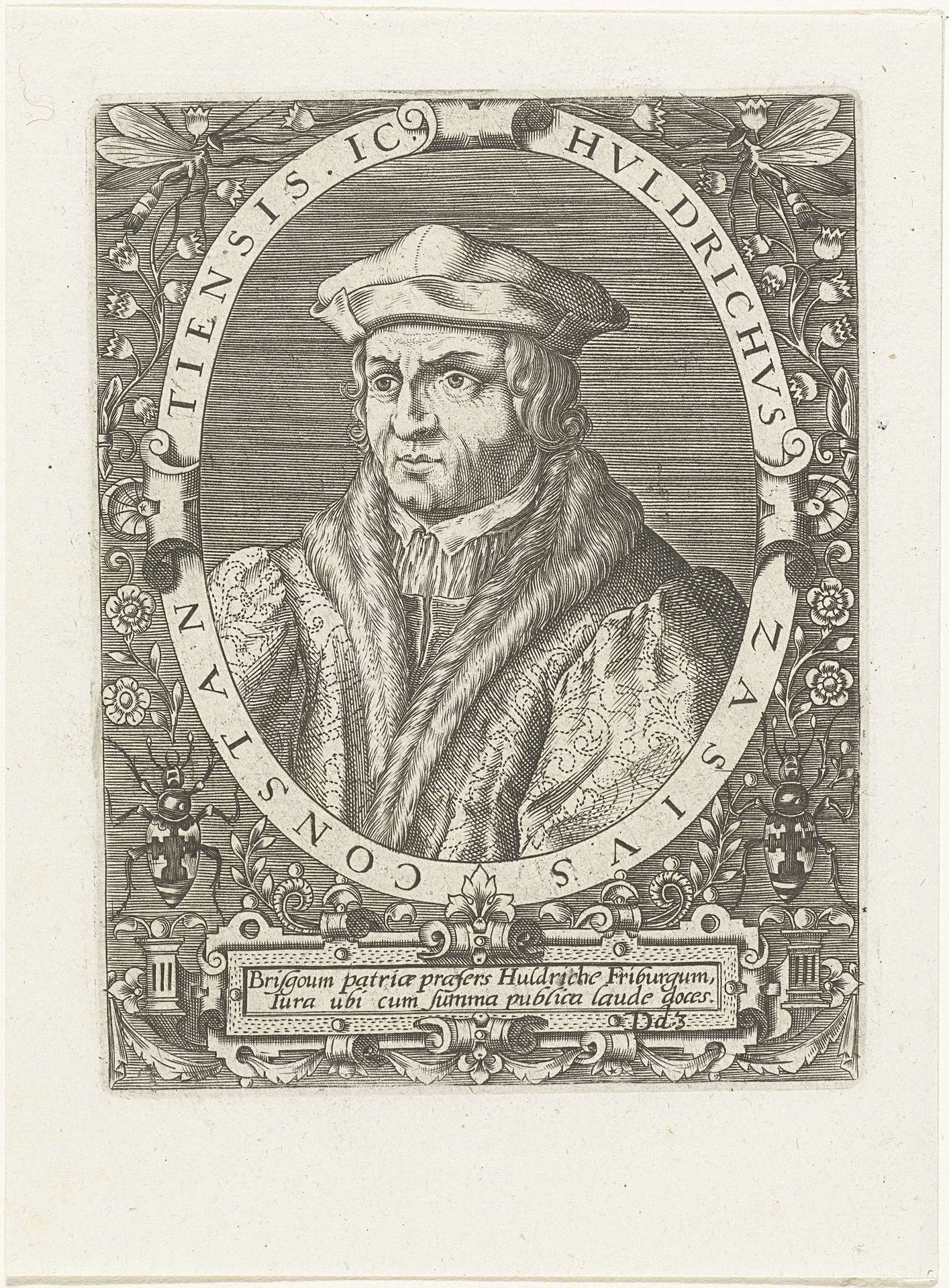 Portret van Ulrich Zasius by Theodor de Bry