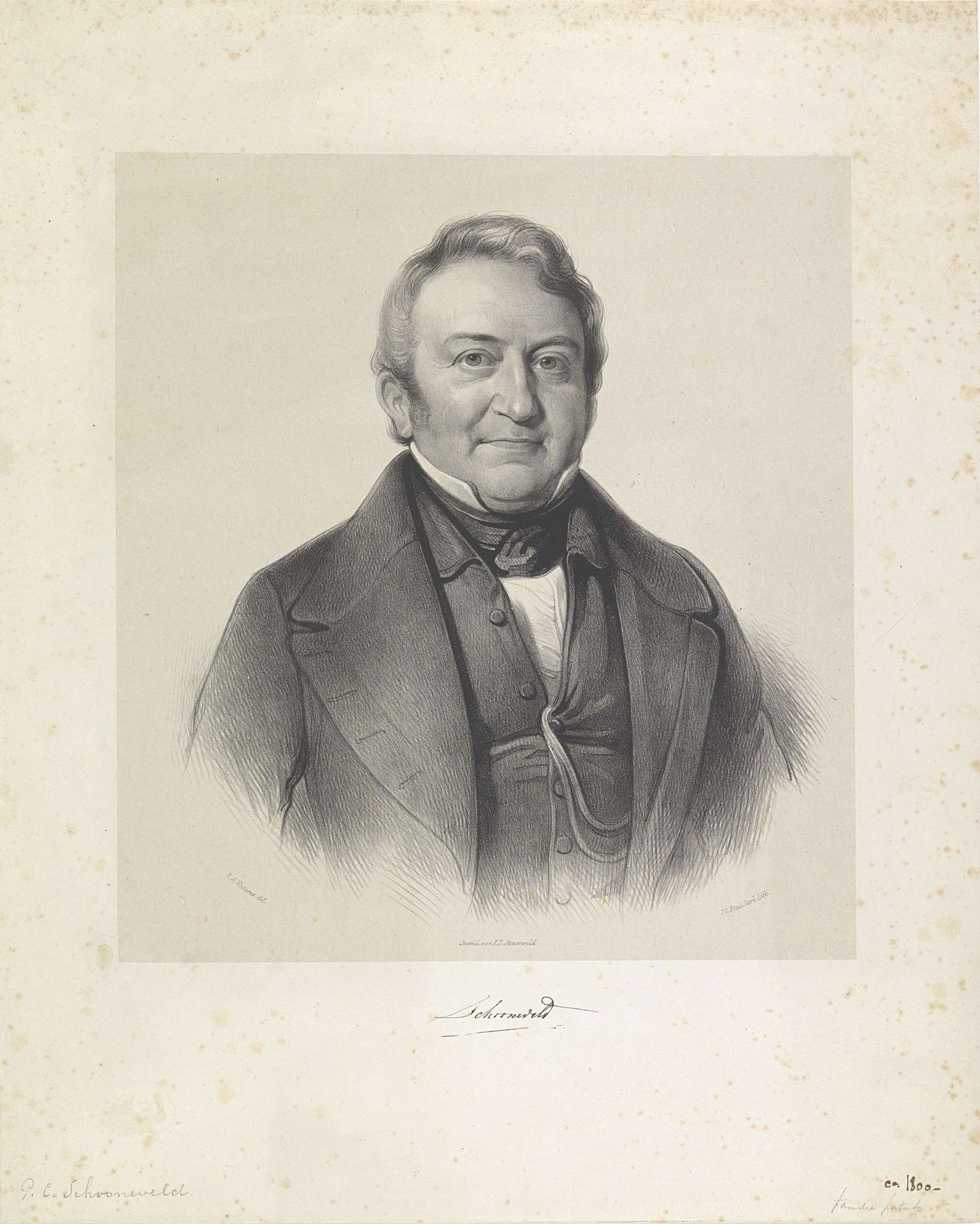 Portret van Pieter Carel Schooneveld by Isaac Cornelis Elink Sterk